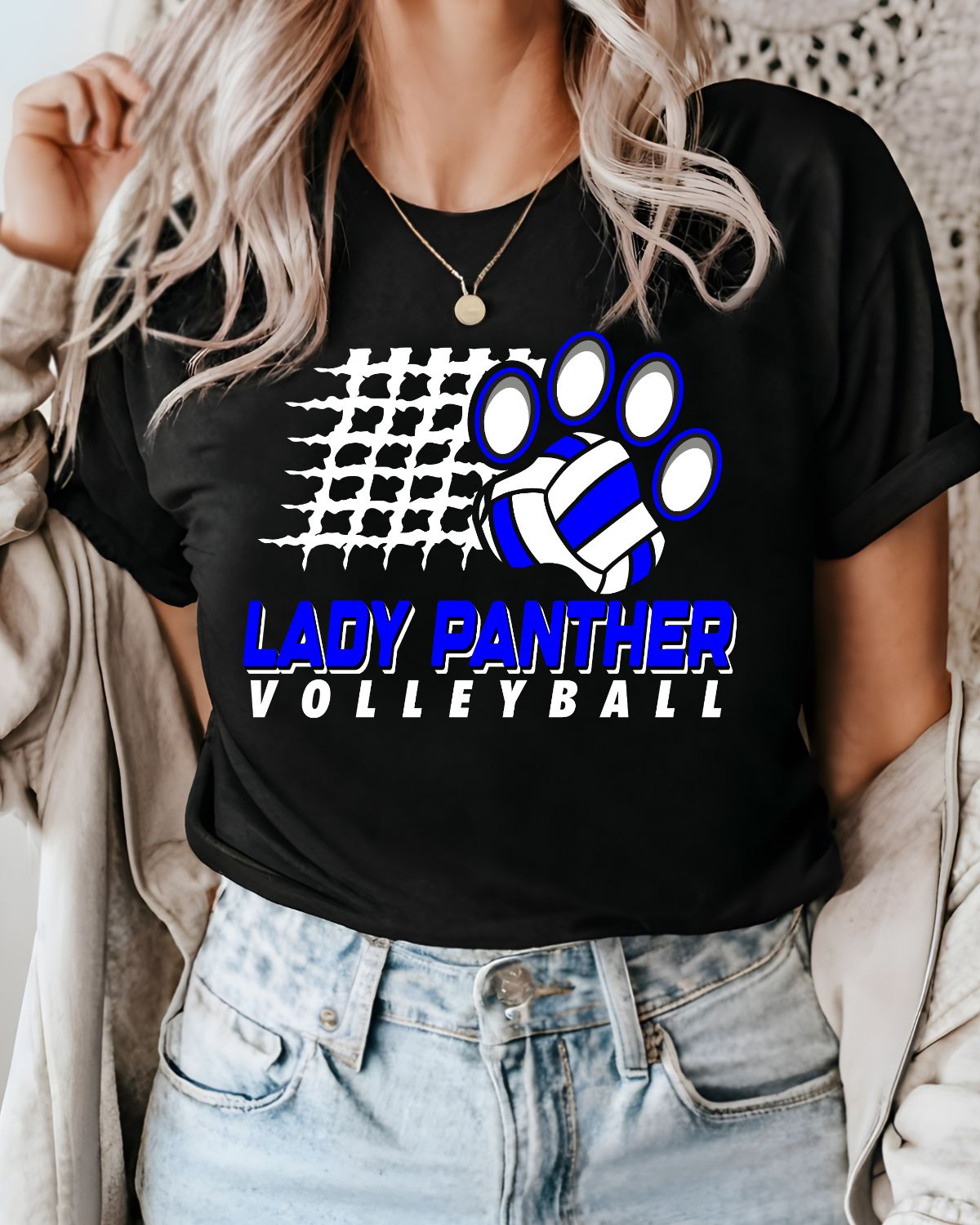 Lady Panther Volleyball Net DTF Transfer