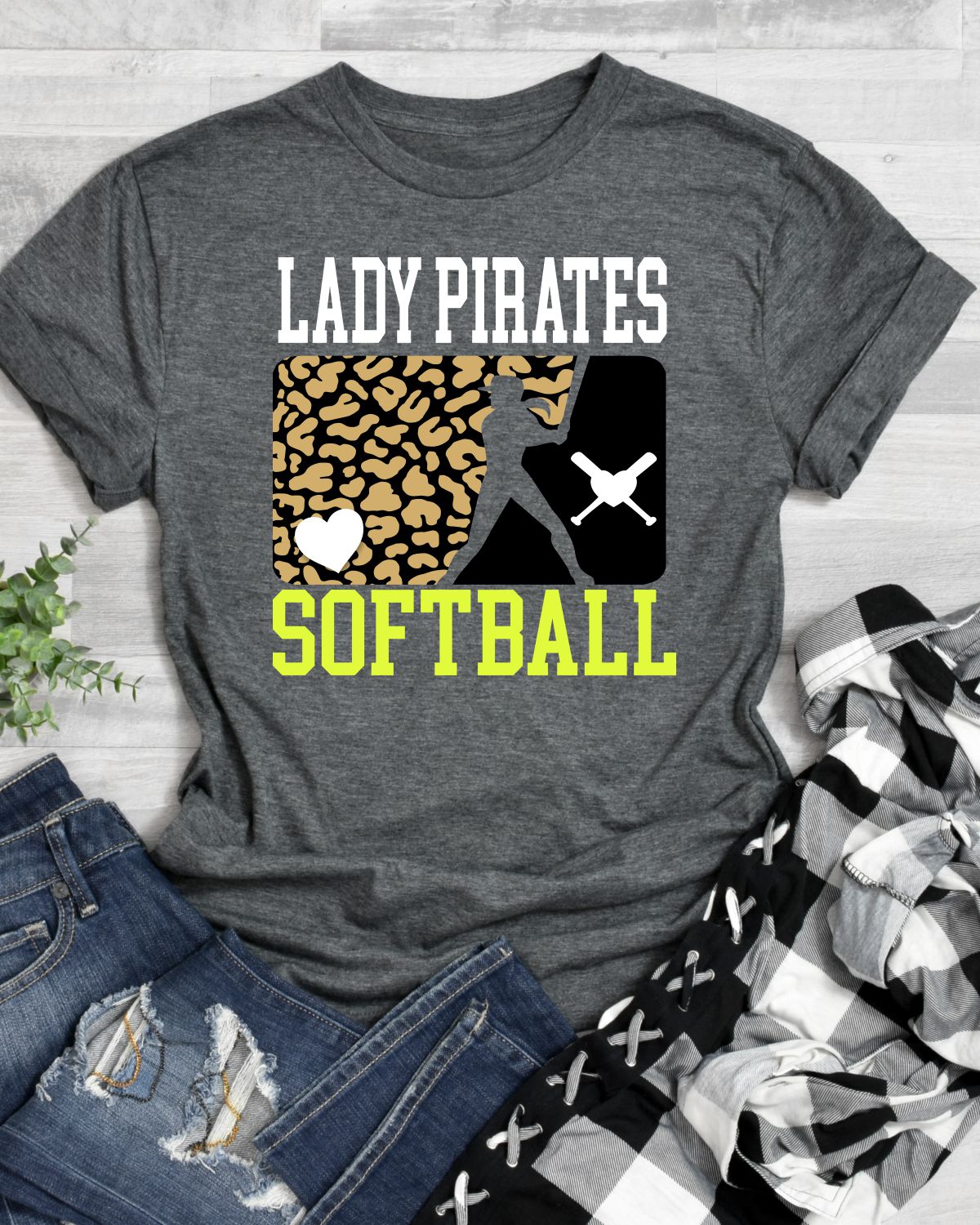 Lady Pirates Leopard Softball Player DTF Transfer