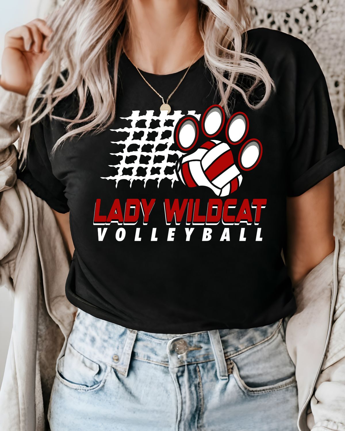 Lady Wildcat Volleyball Net DTF Transfer