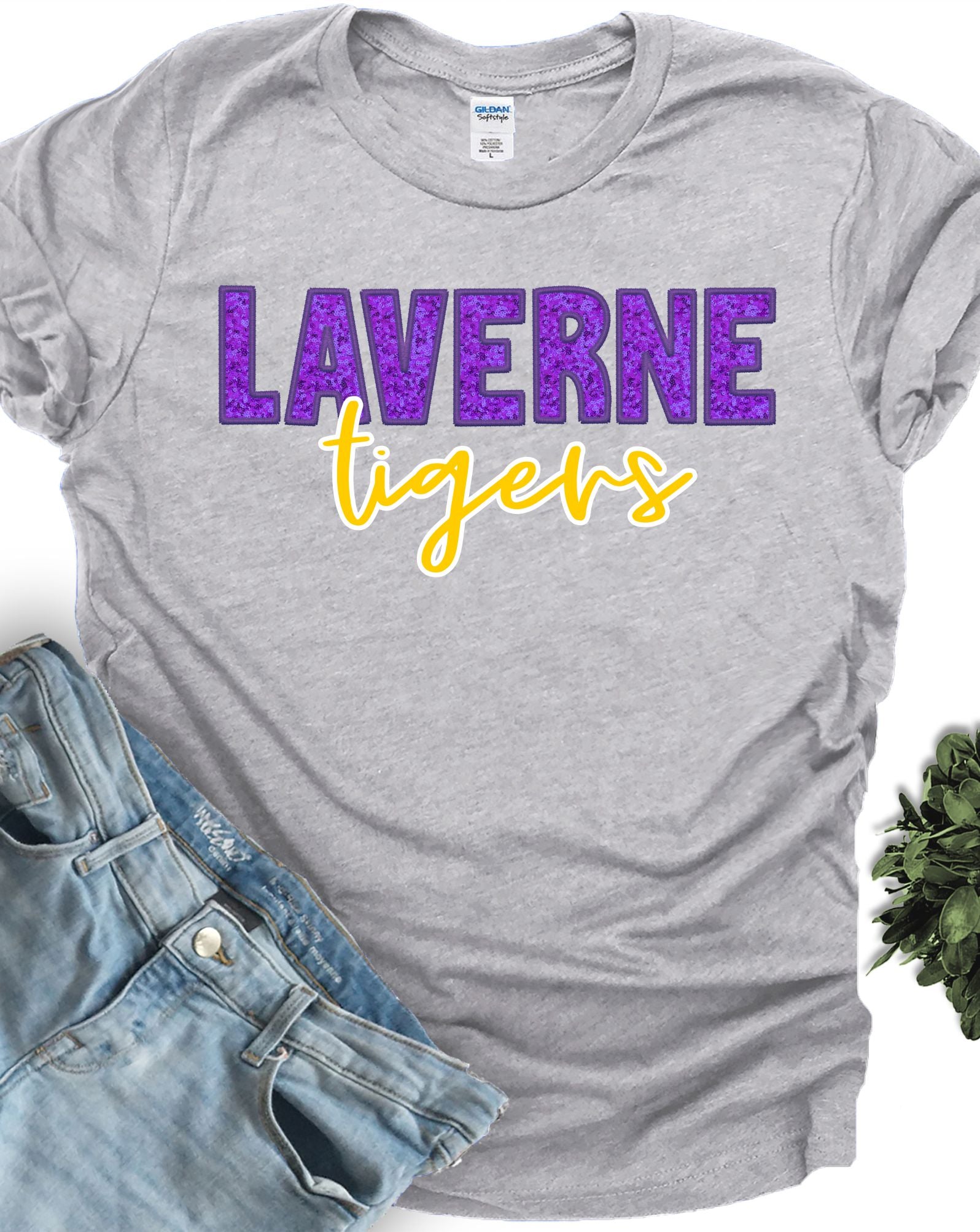 Laverne Tigers Faux Sequin DTF Transfer