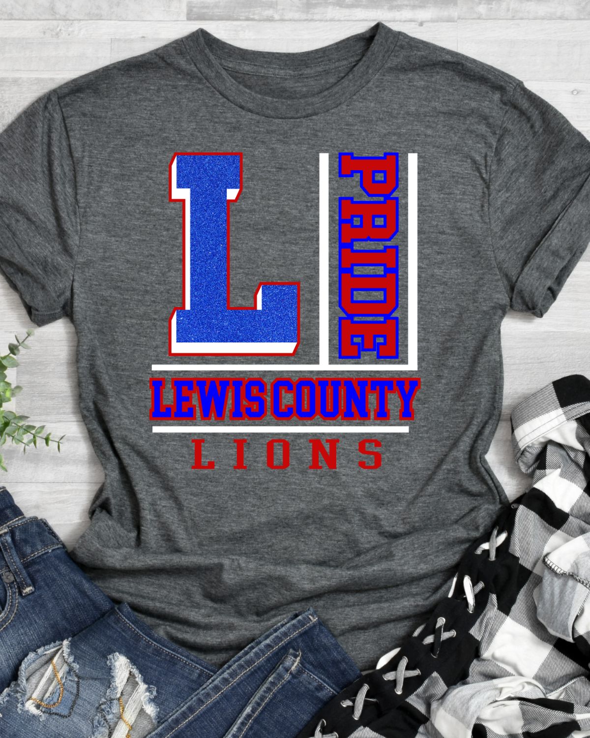 Lewis County Lions Pride Block DTF Transfer