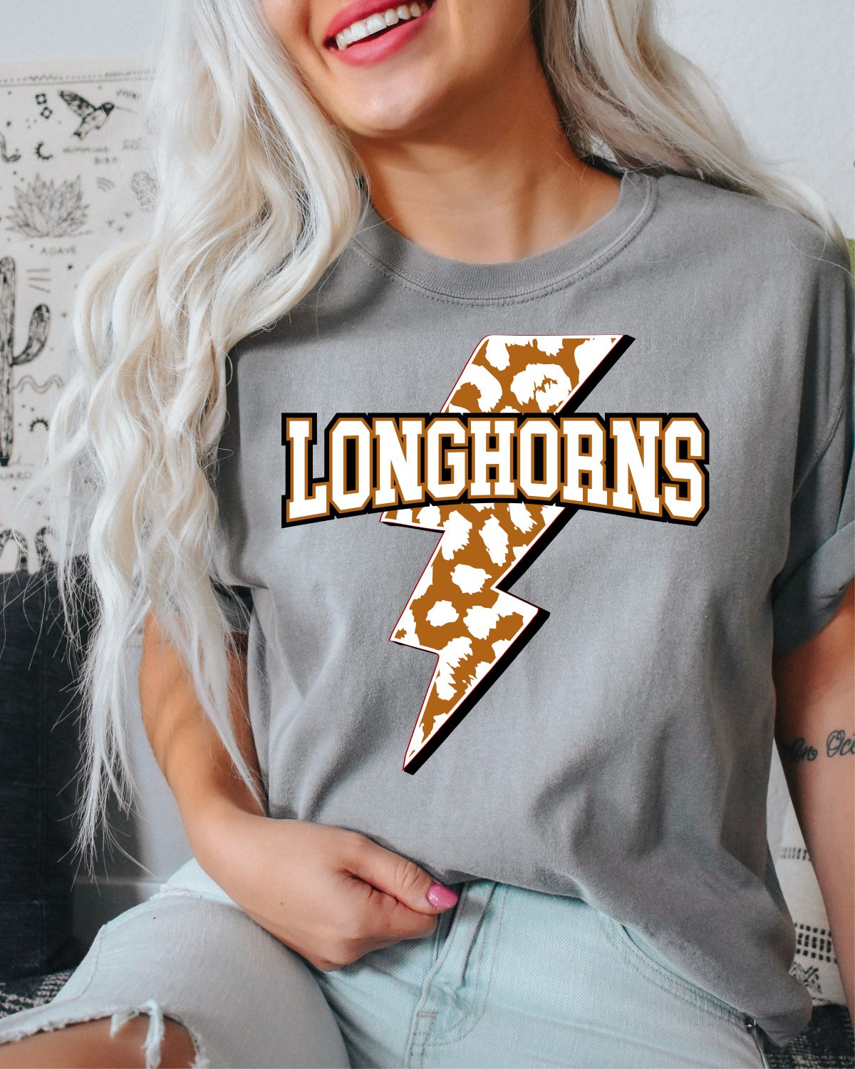 Longhorns Lightning Bolt DTF Transfer