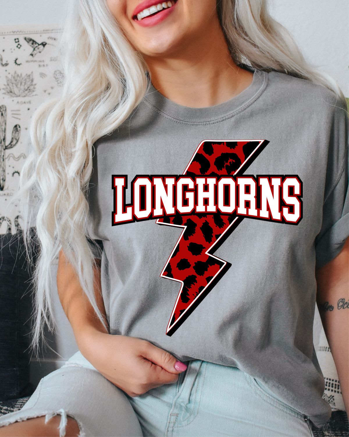 Longhorns Lightning Bolt DTF Transfer