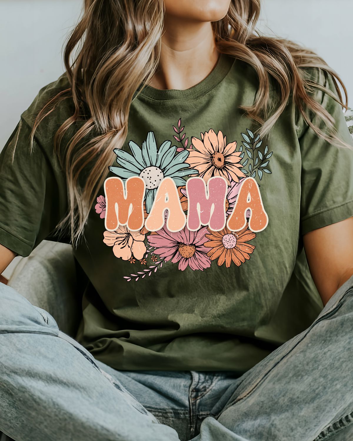 Mama Retro Flowers DTF Transfer