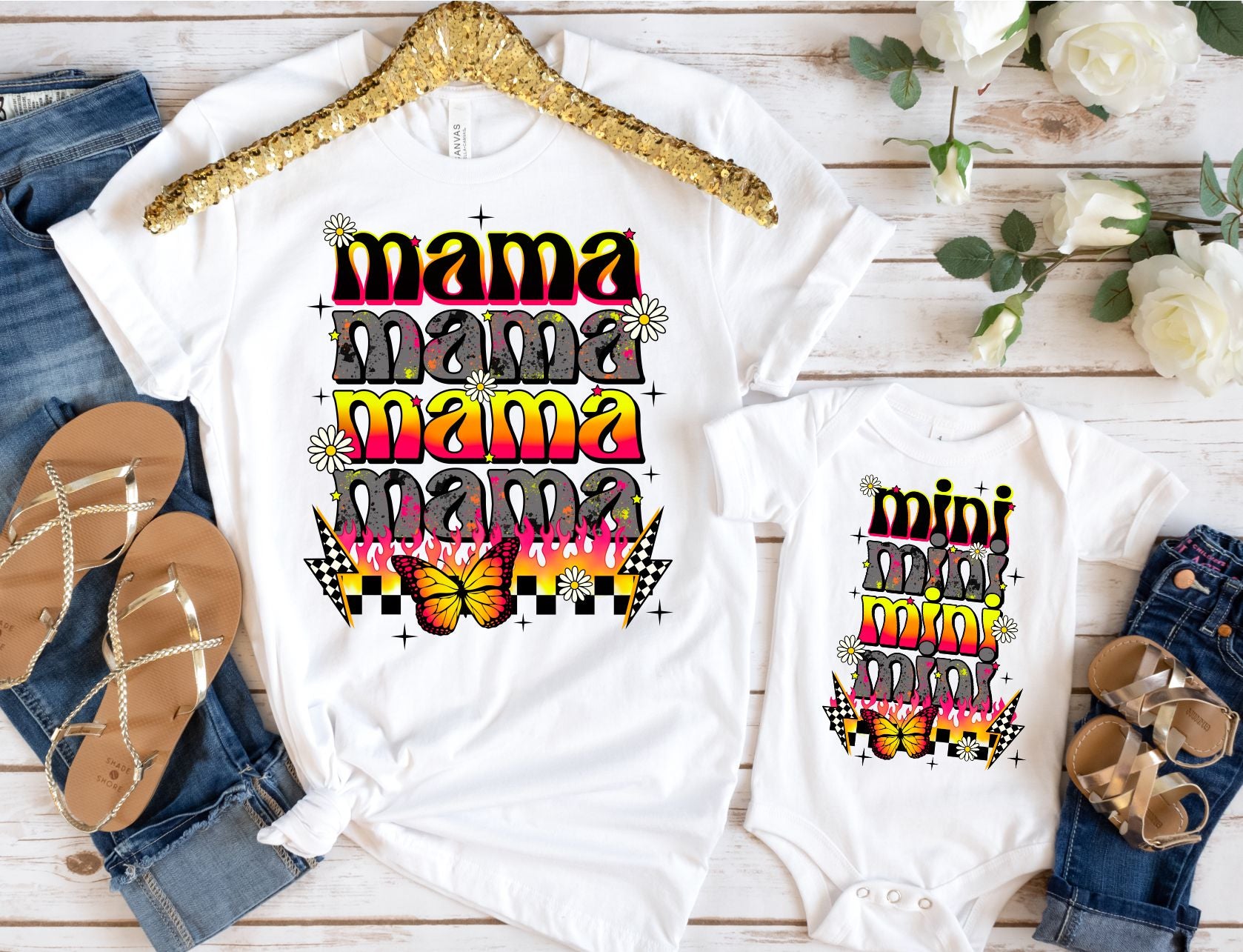 Mama Mini Grunge Butterflies DTF Transfers