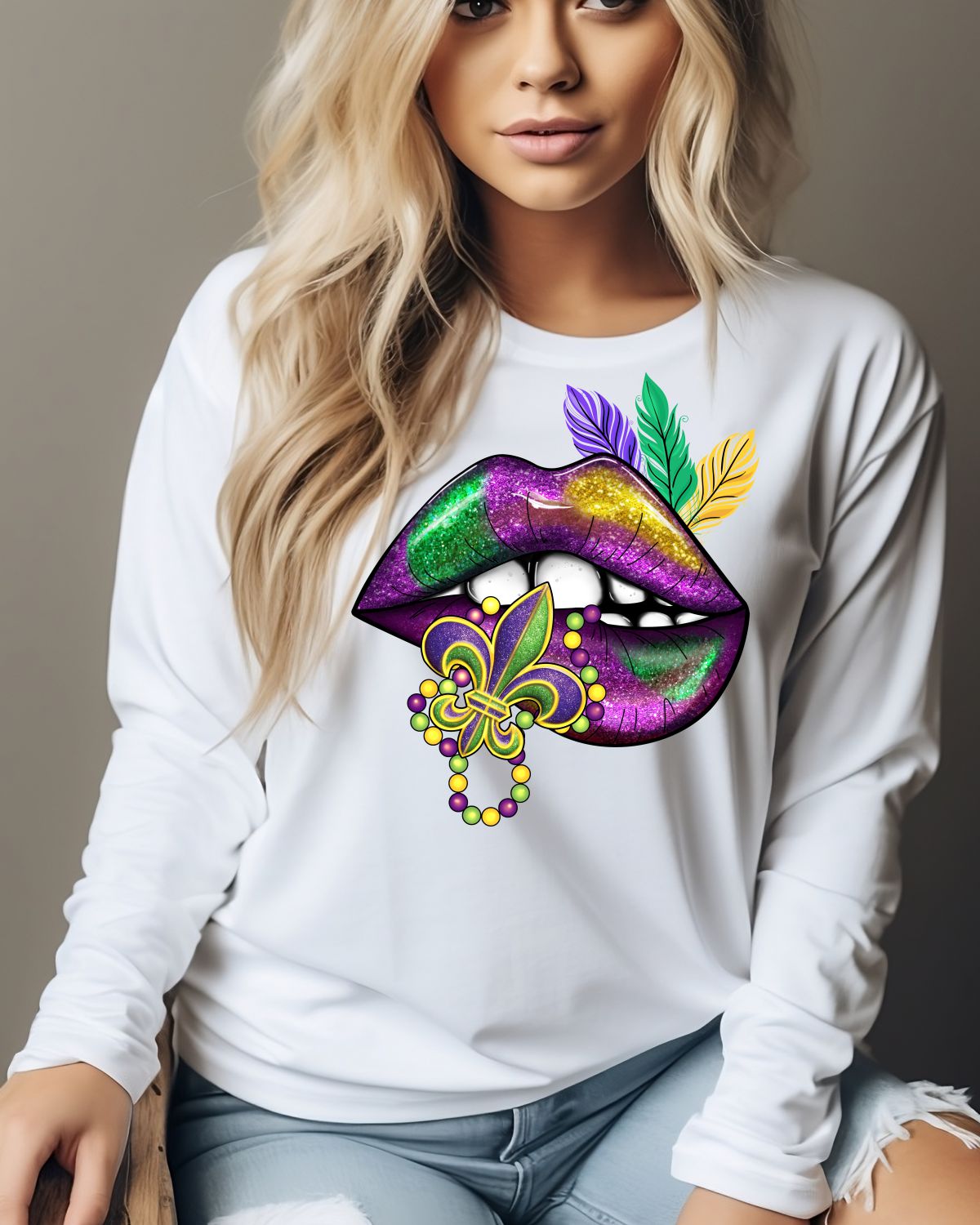 Mardi Gras Lips DTF Transfer