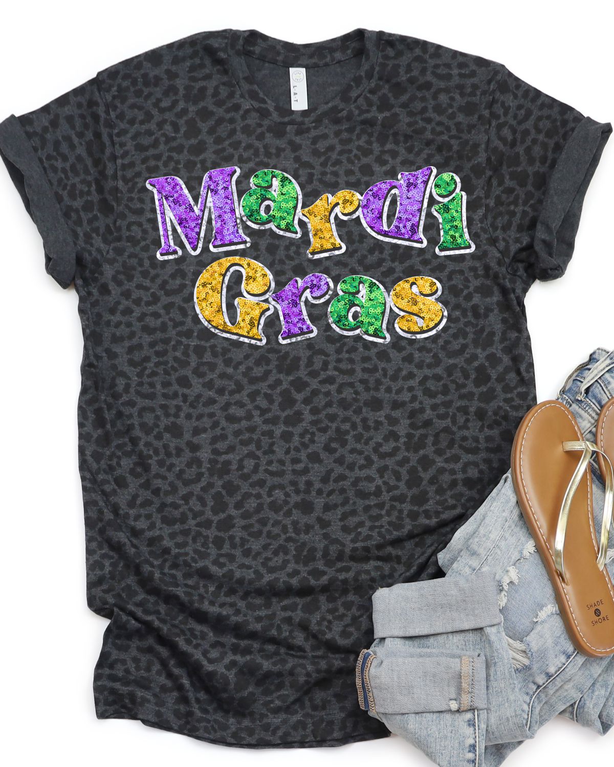 Mardi Gras Faux Sequin Letters DTF Transfer