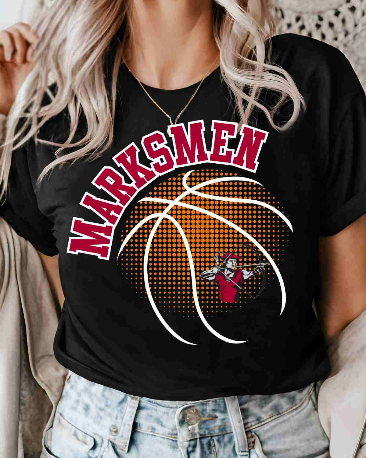 Marksmen Basketball Halftone DTF Transfer