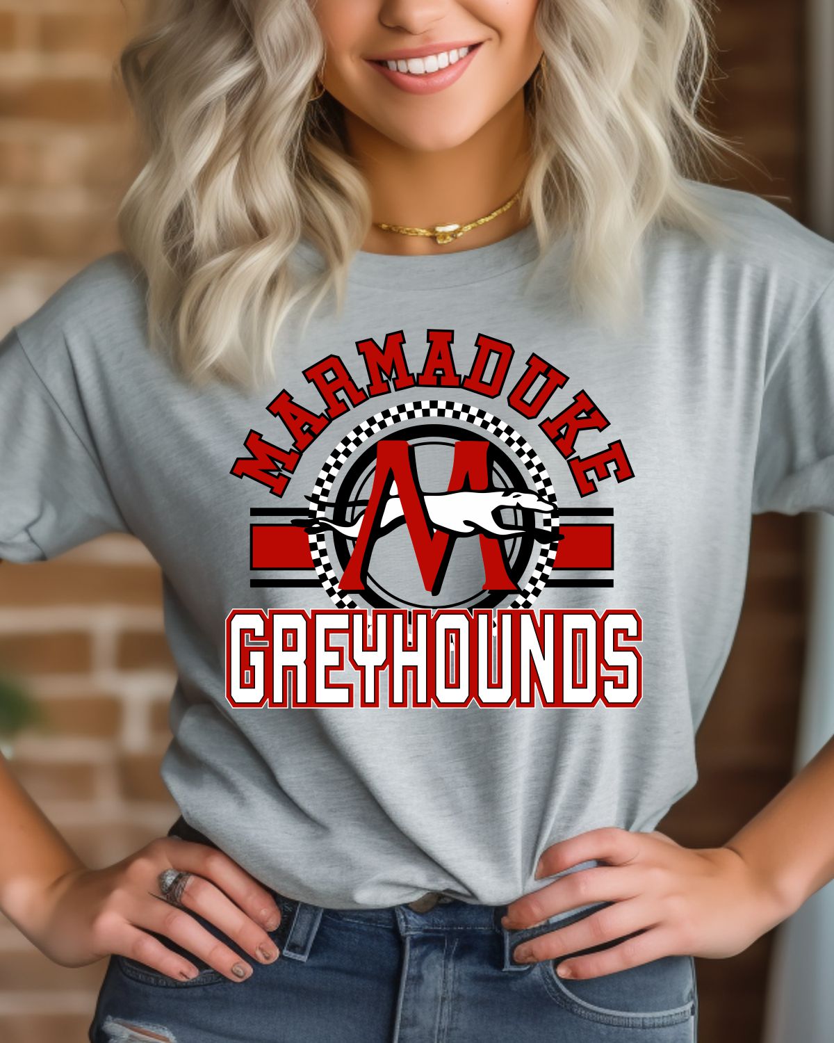 Marmaduke Greyhounds Checkered Circle Logo DTF Transfer