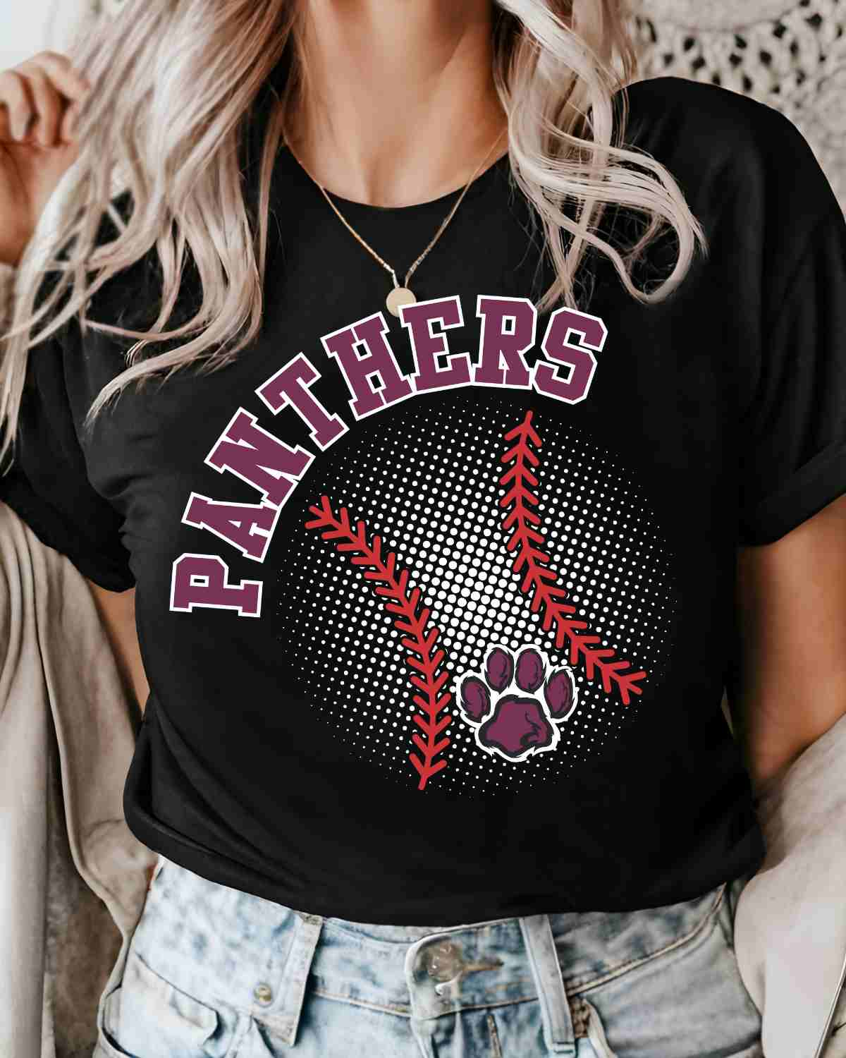 Panthers Baseball Halftone DTF Transfer