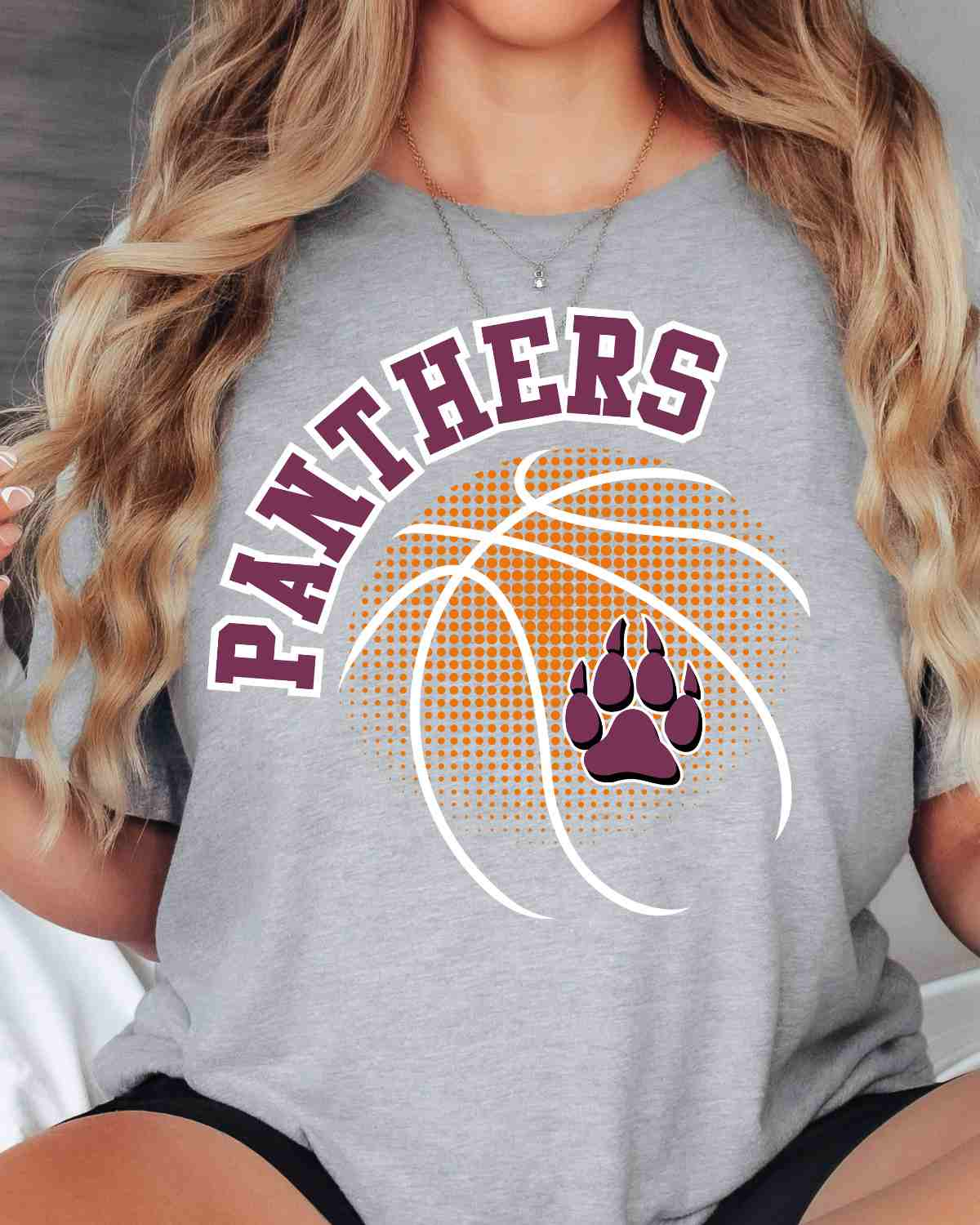 Panthers Basketball Halftone Ball DTF Transfer