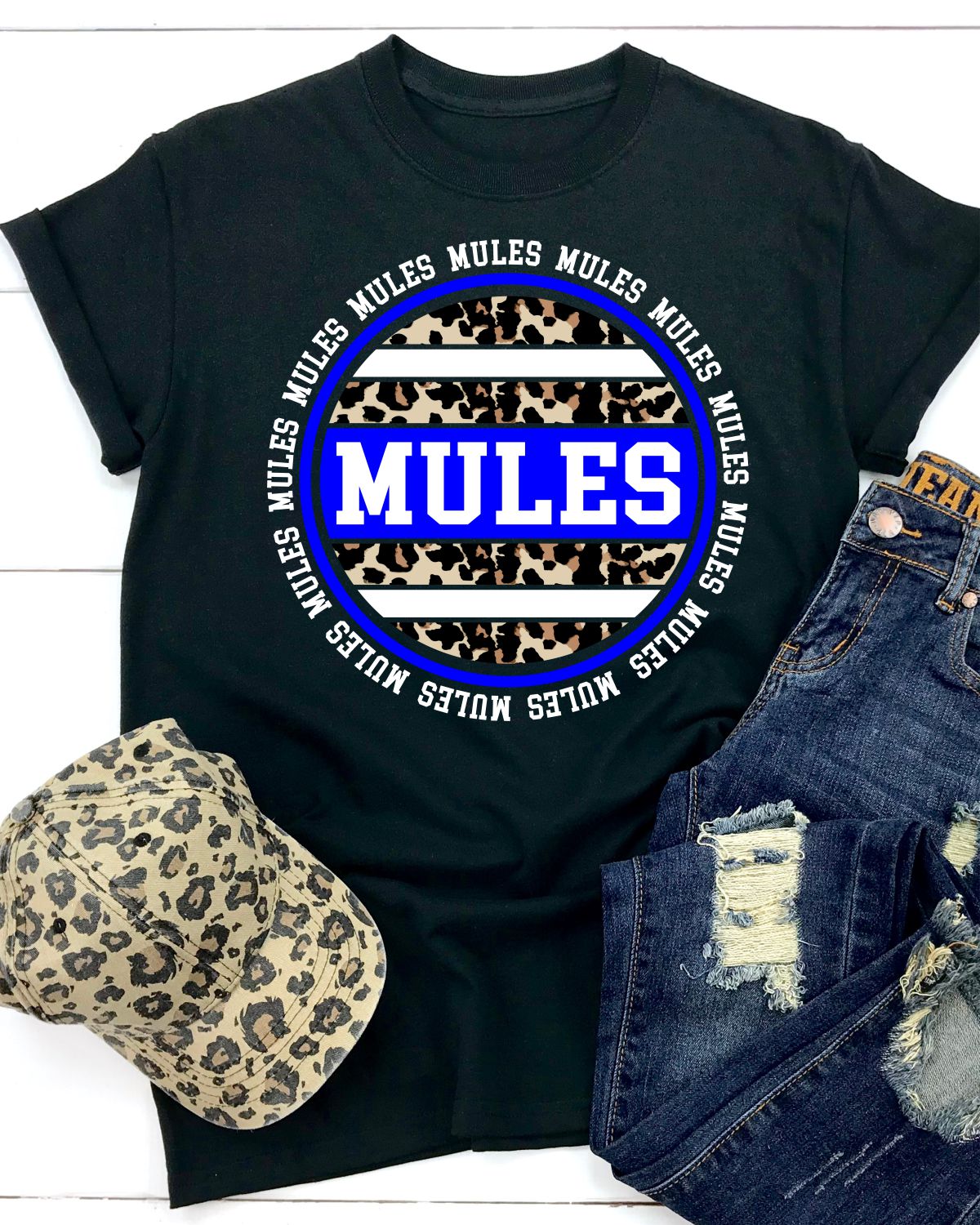 Mules Leopard Circle DTF Transfer