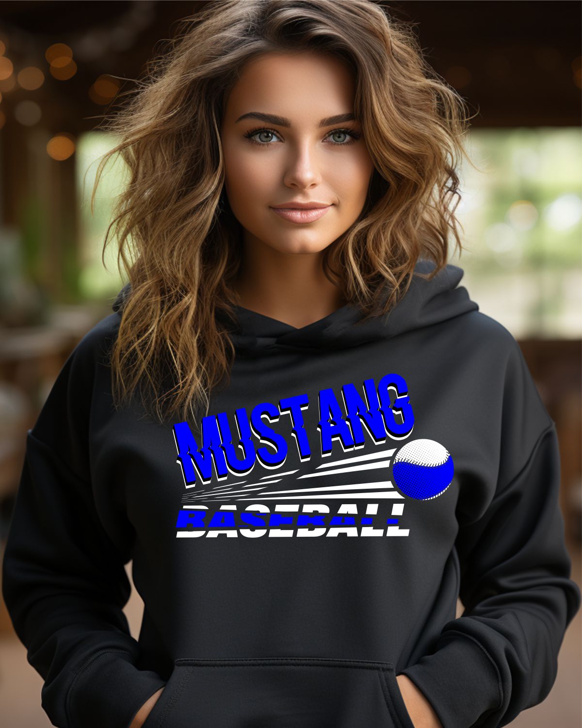 Mustang Baseball Angled DTF Transfer