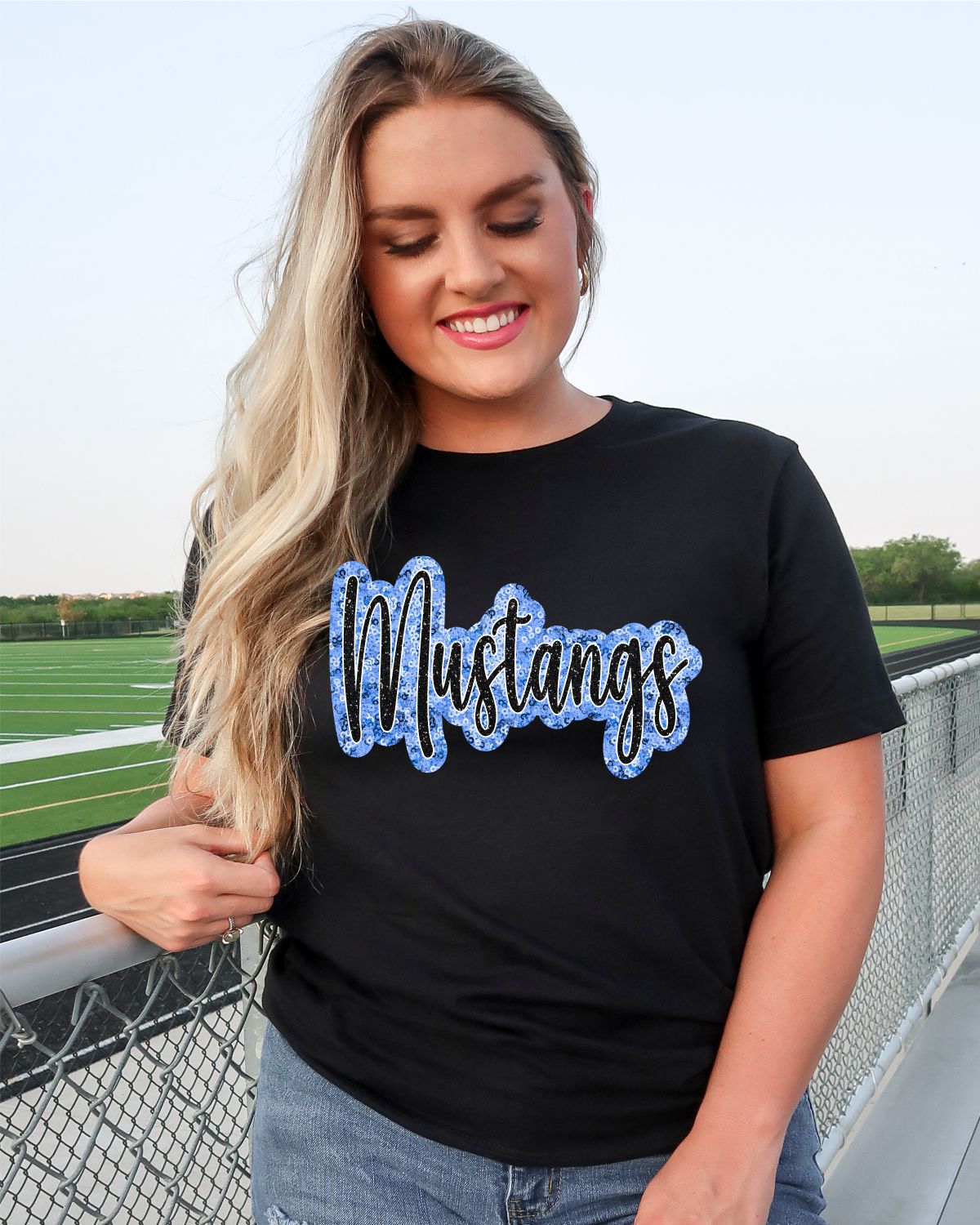 Mustangs Sequin Script DTF Transfer