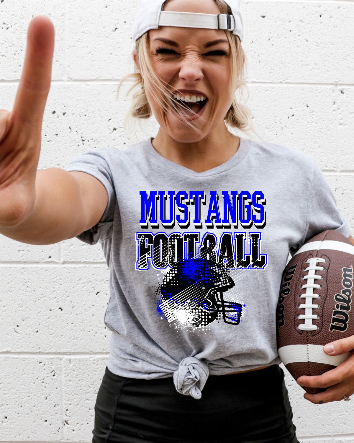 Mustangs Football Helmet Grunge DTF Transfer