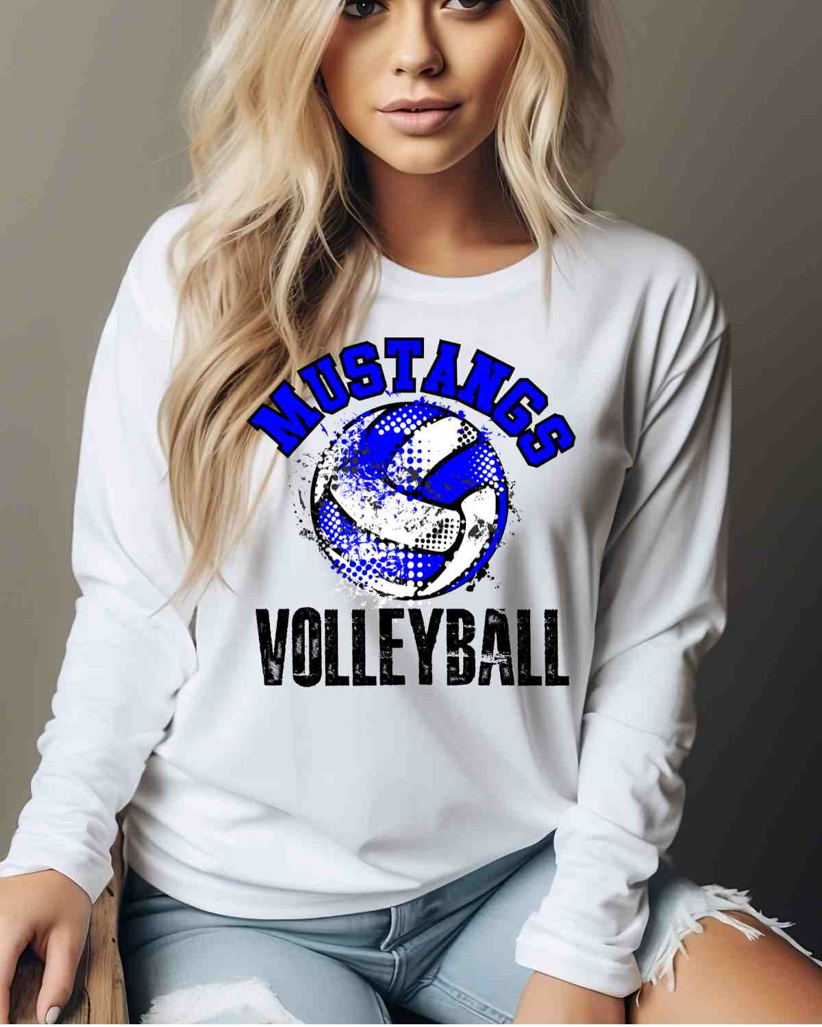 Mustangs Volleyball Grunge DTF Transfer