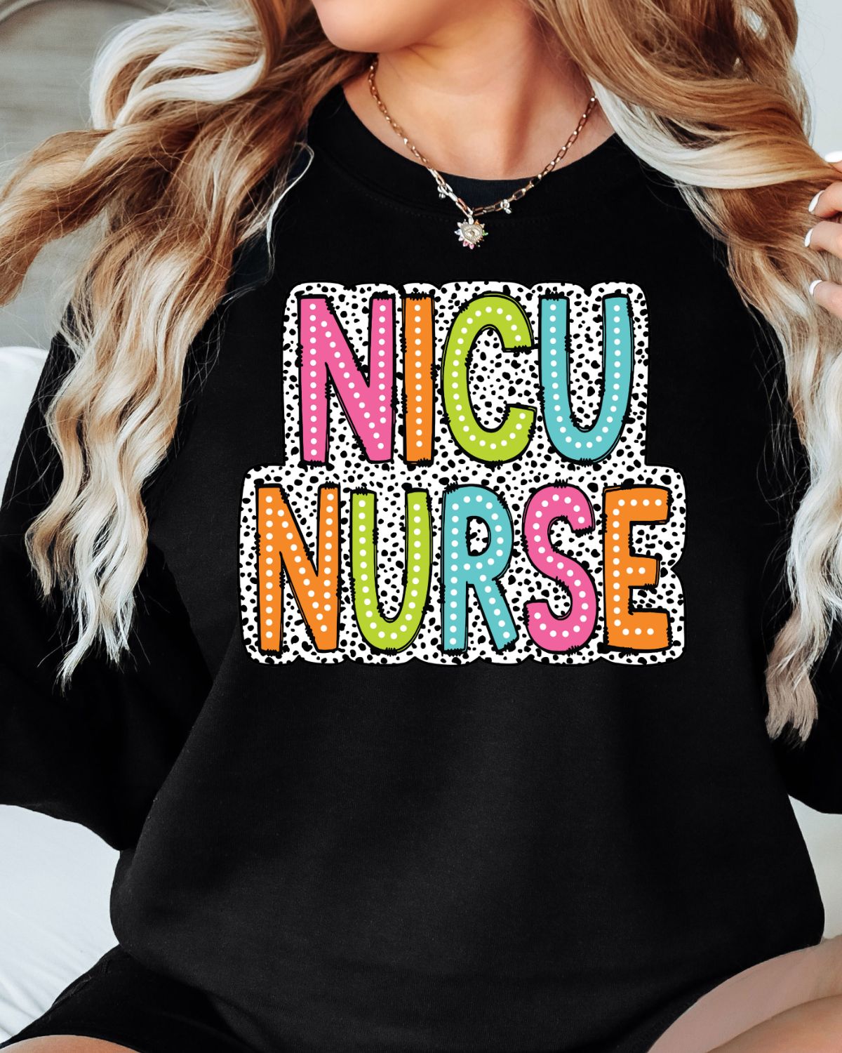 NICU Nurse Colorful Dots DTF Transfer