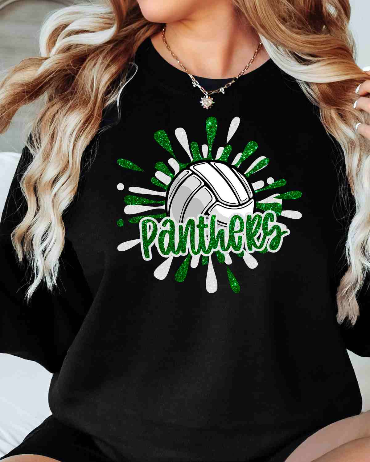 Panthers Volleyball Splatter DTF Transfer