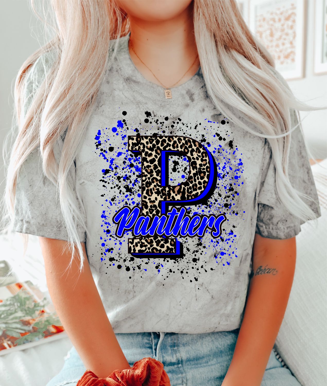 Splatter Panthers Letter DTF Transfer