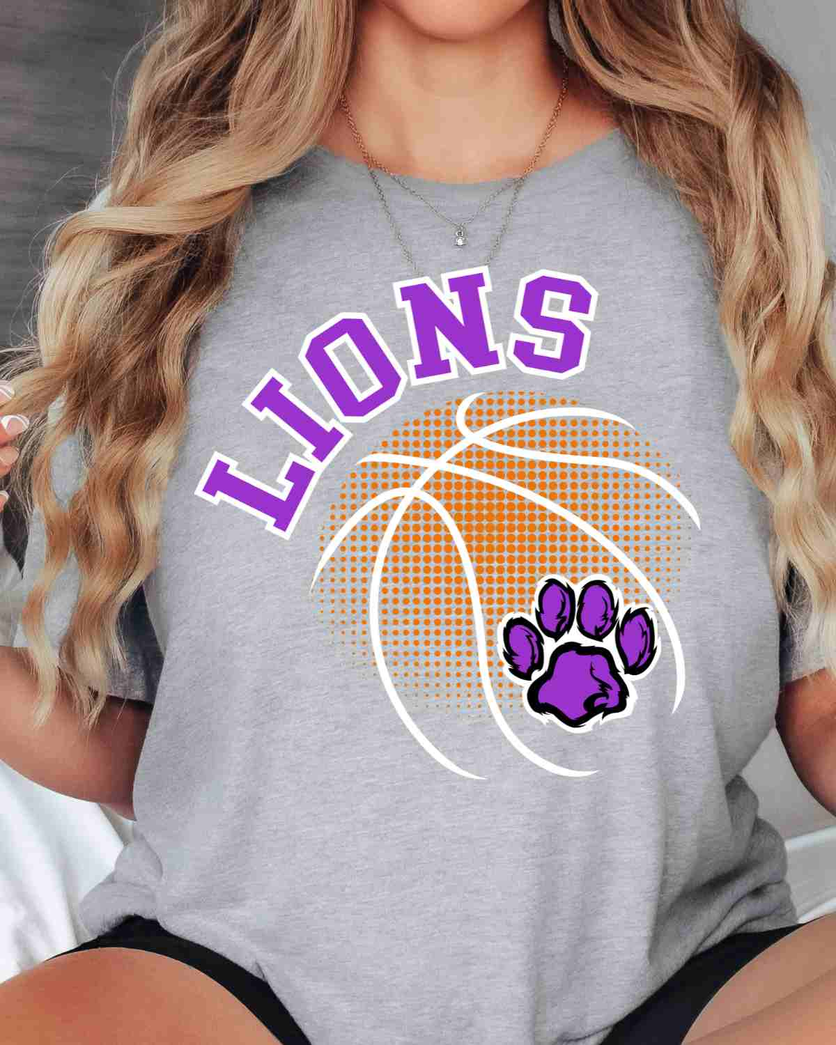 Lions Basketball Halftone Ball DTF Transfer