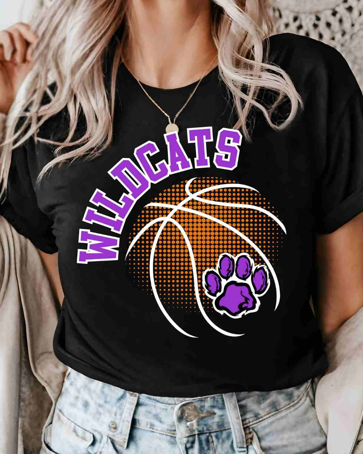 Wildcats Basketball Halftone DTF Transfer