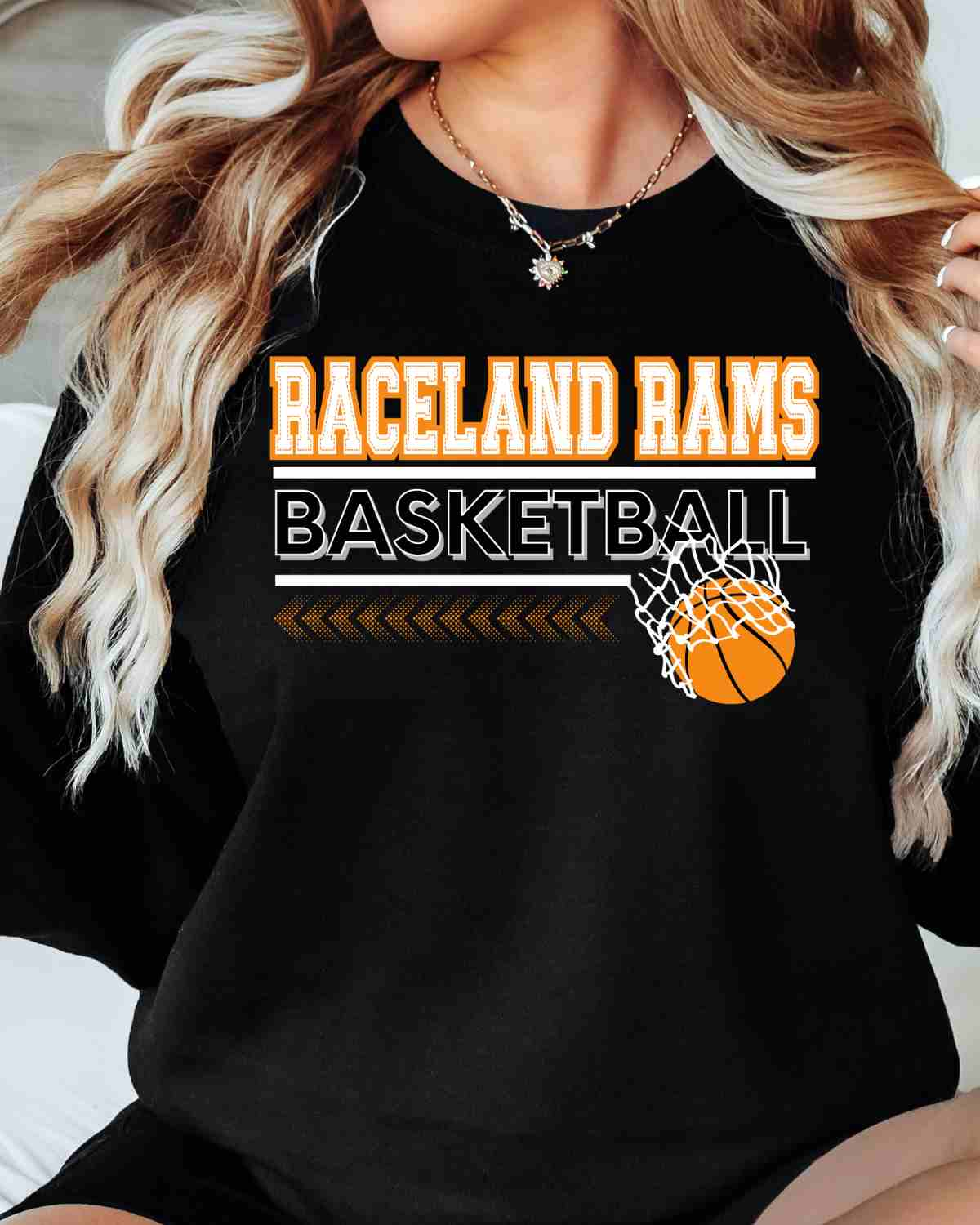 Raceland Rams Basketball Arrows Hoop DTF Transfer