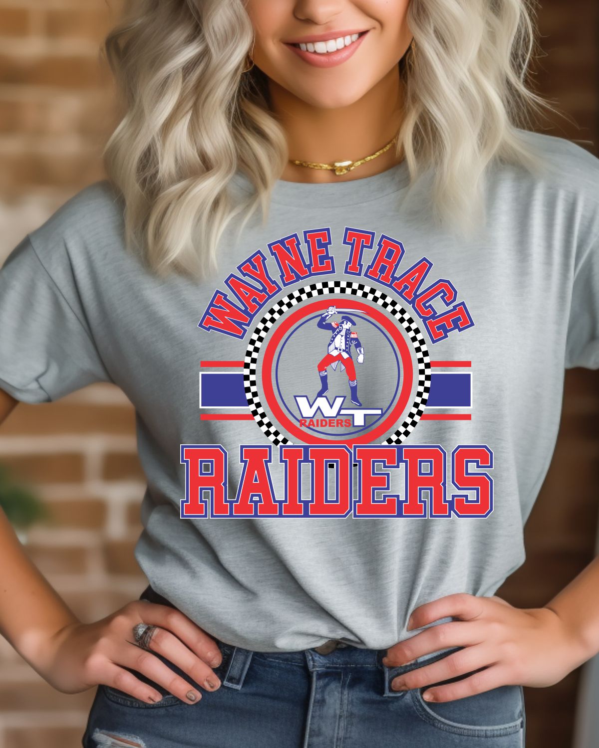 Wayne Trace Raiders Checkered Circle Logo DTF Transfer