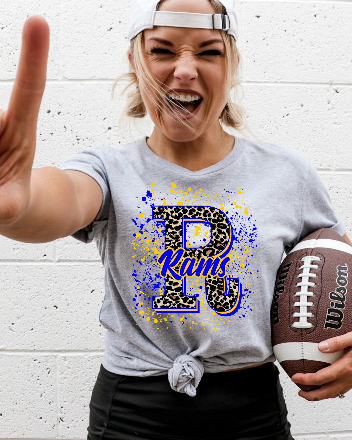 Rams Letter Splatter DTF Transfer