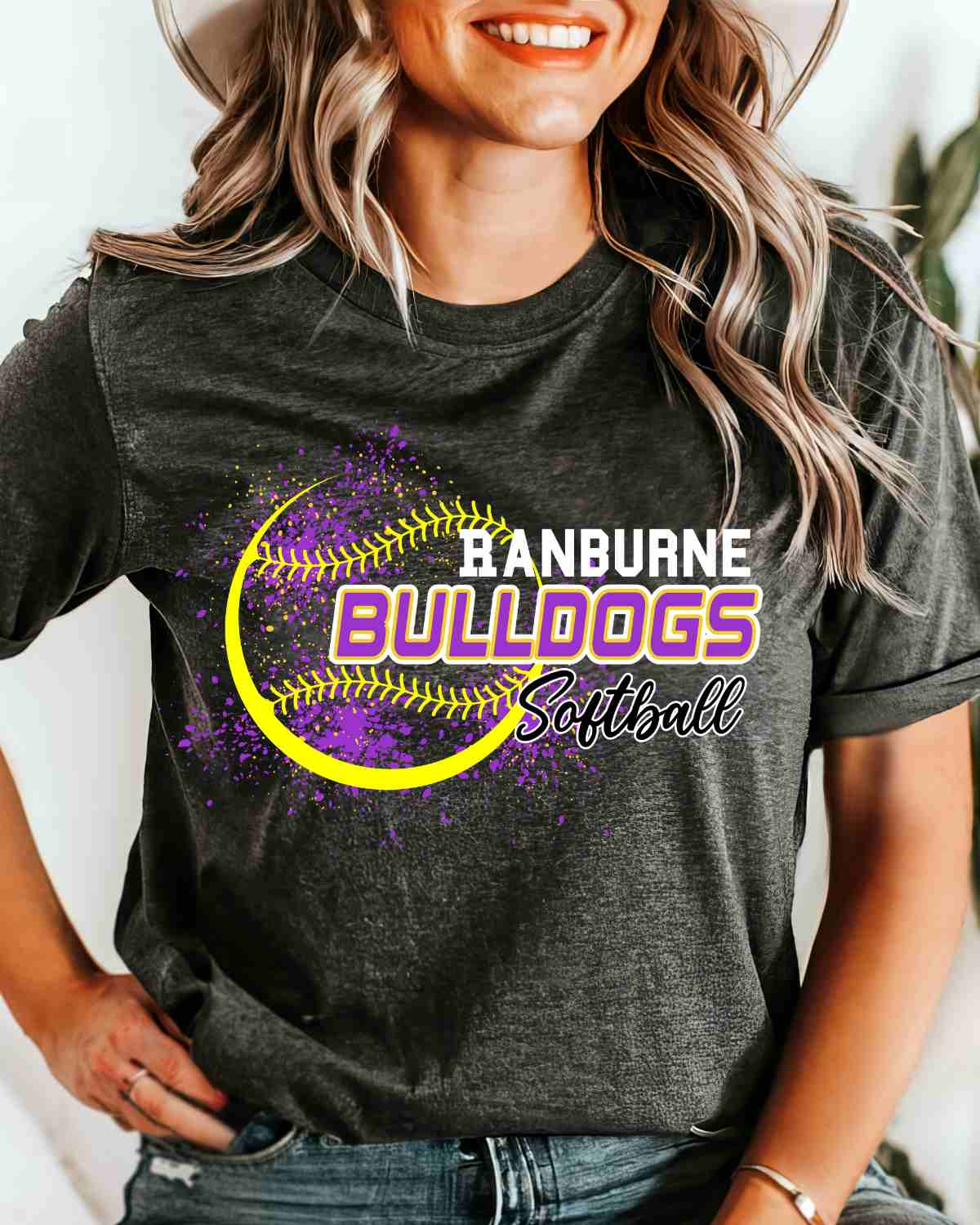 Ranburne Bulldogs Softball Splatter DTF Transfer