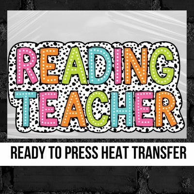 Reading Teacher Colorful Dots DTF Transfer