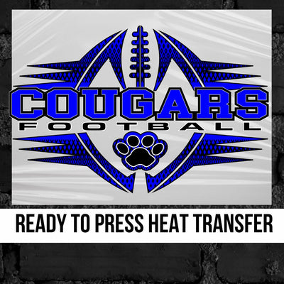 Cougars Football Halftone DTF Transfer