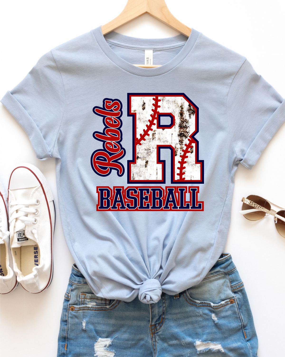 Rebels Baseball Rusted Letter DTF Transfer