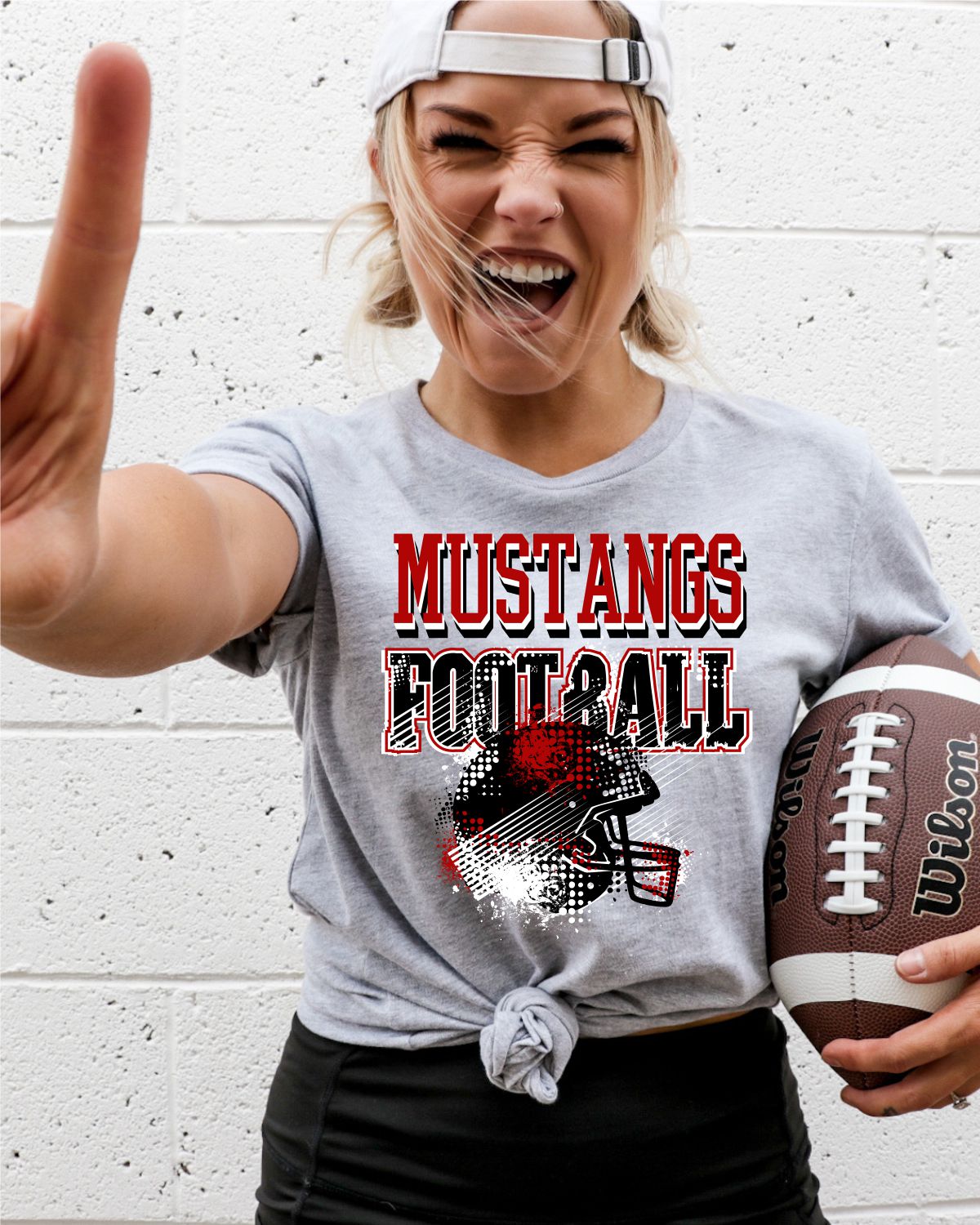 Mustangs Football Helmet Grunge DTF Transfer