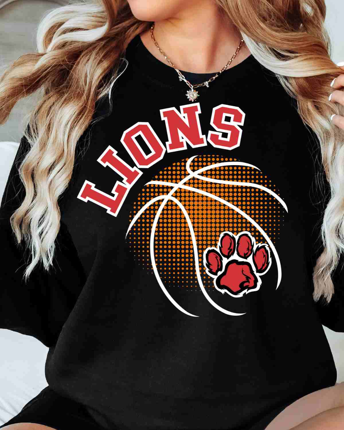 Lions Basketball Halftone Ball DTF Transfer