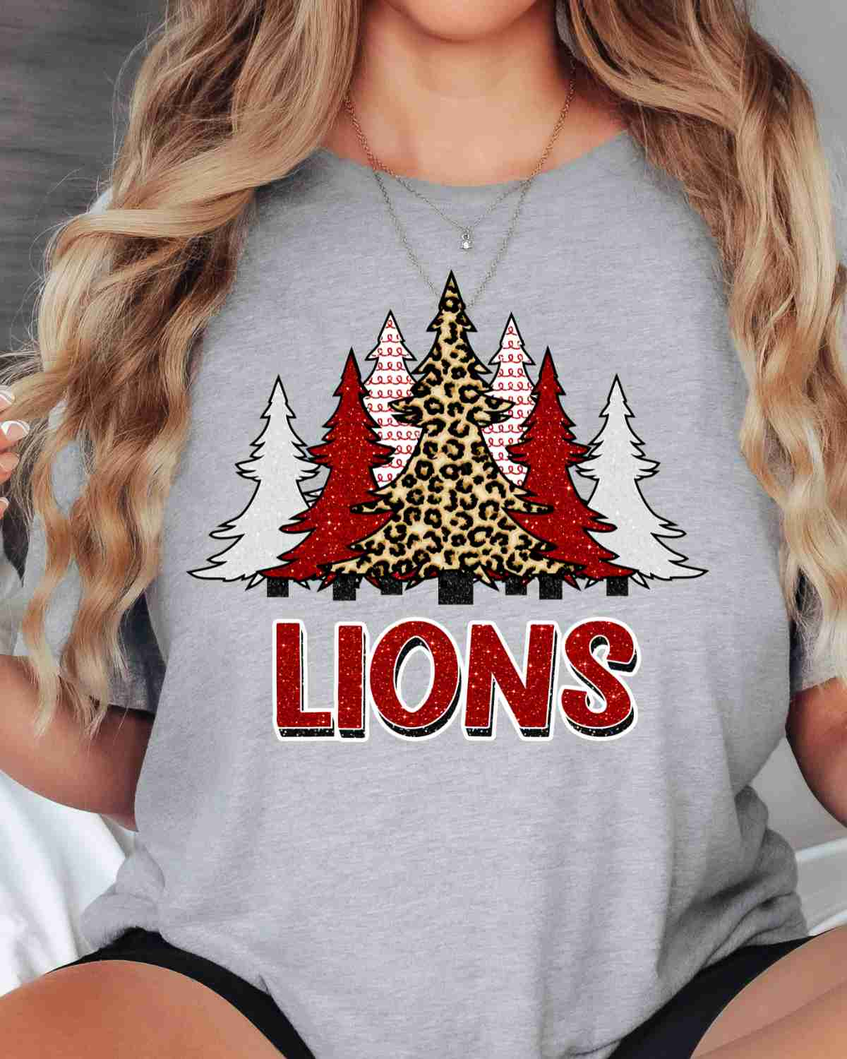 Lions Christmas Trees DTF Transfer