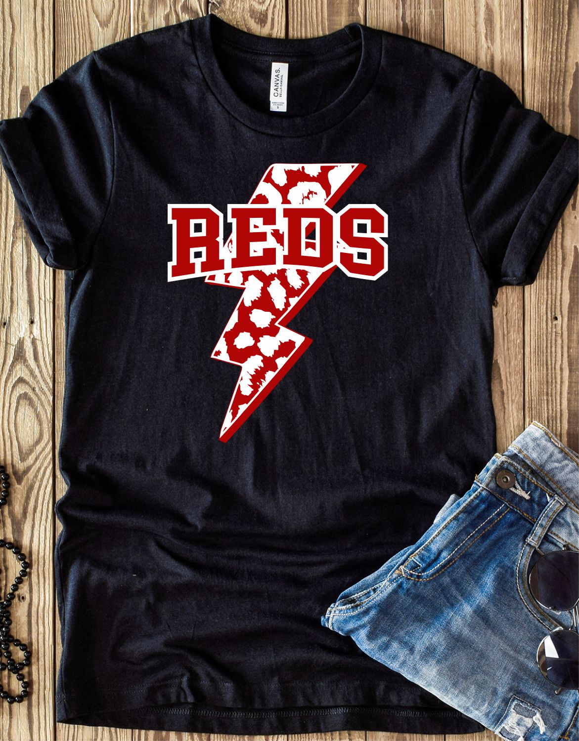 Reds Lightning Bolt DTF Transfer