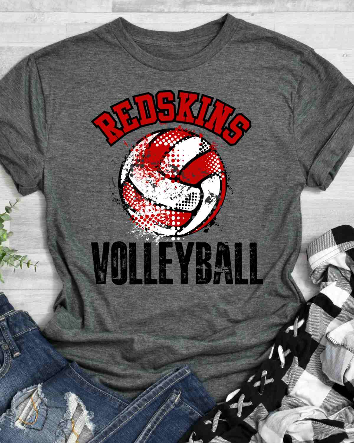 Redskins Volleyball Grunge DTF Transfer