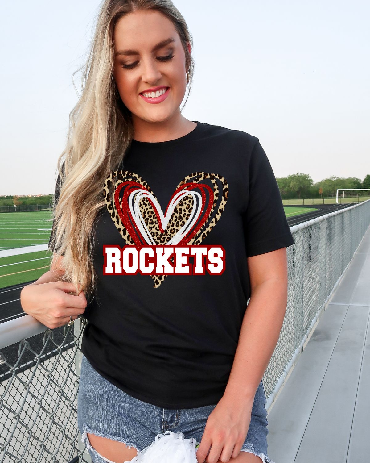 Rockets Triple Heart DTF Transfer