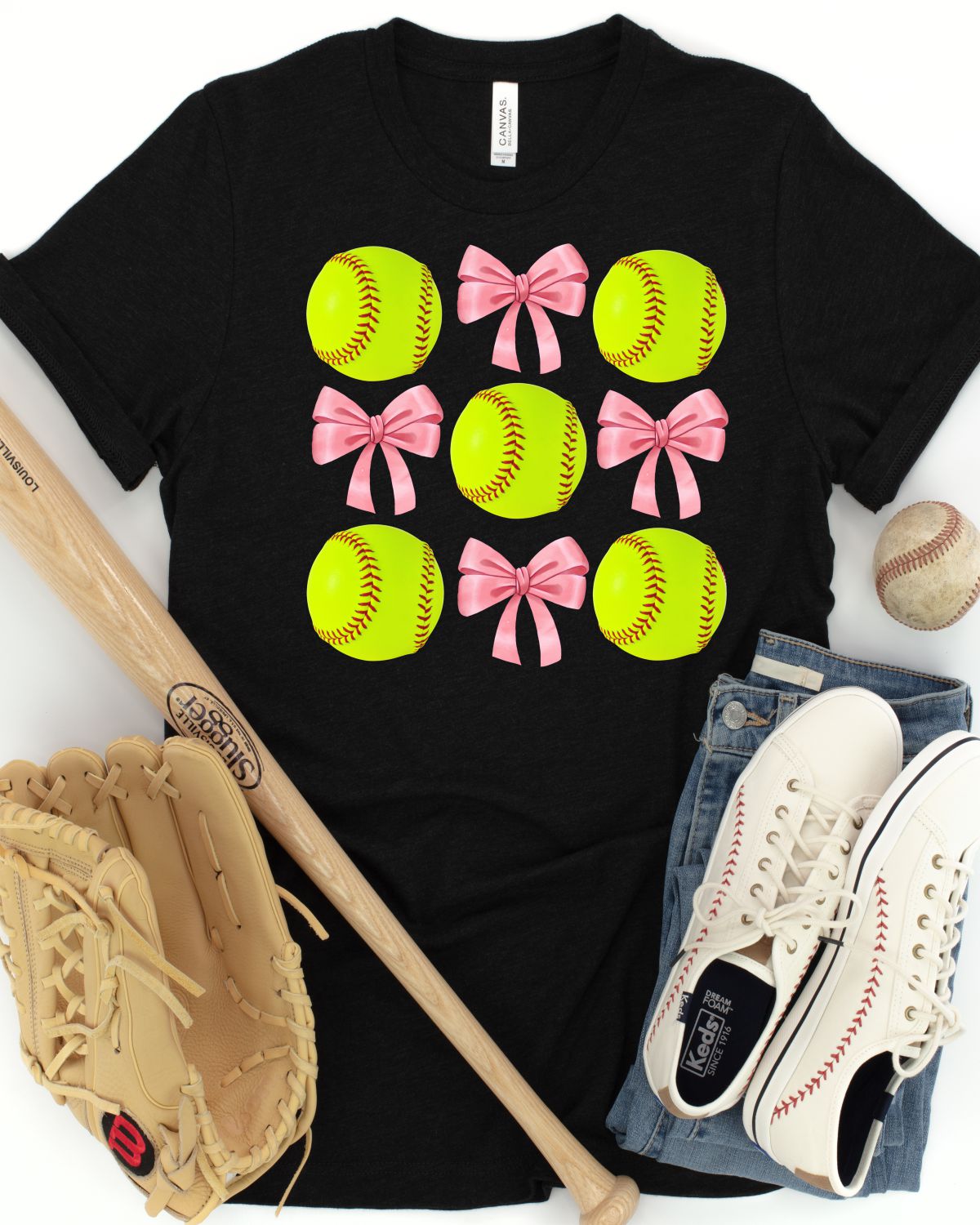 Softballs & Bows Coquette DTF Transfer