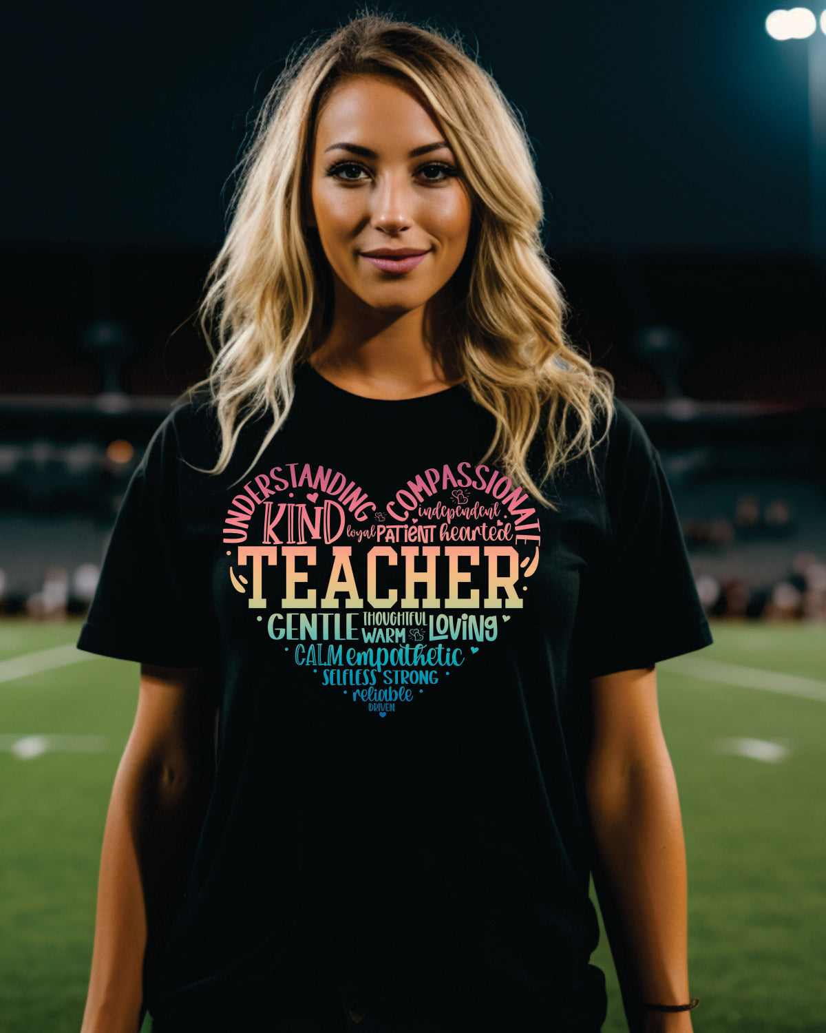 Teacher Heart Words DTF Transfer