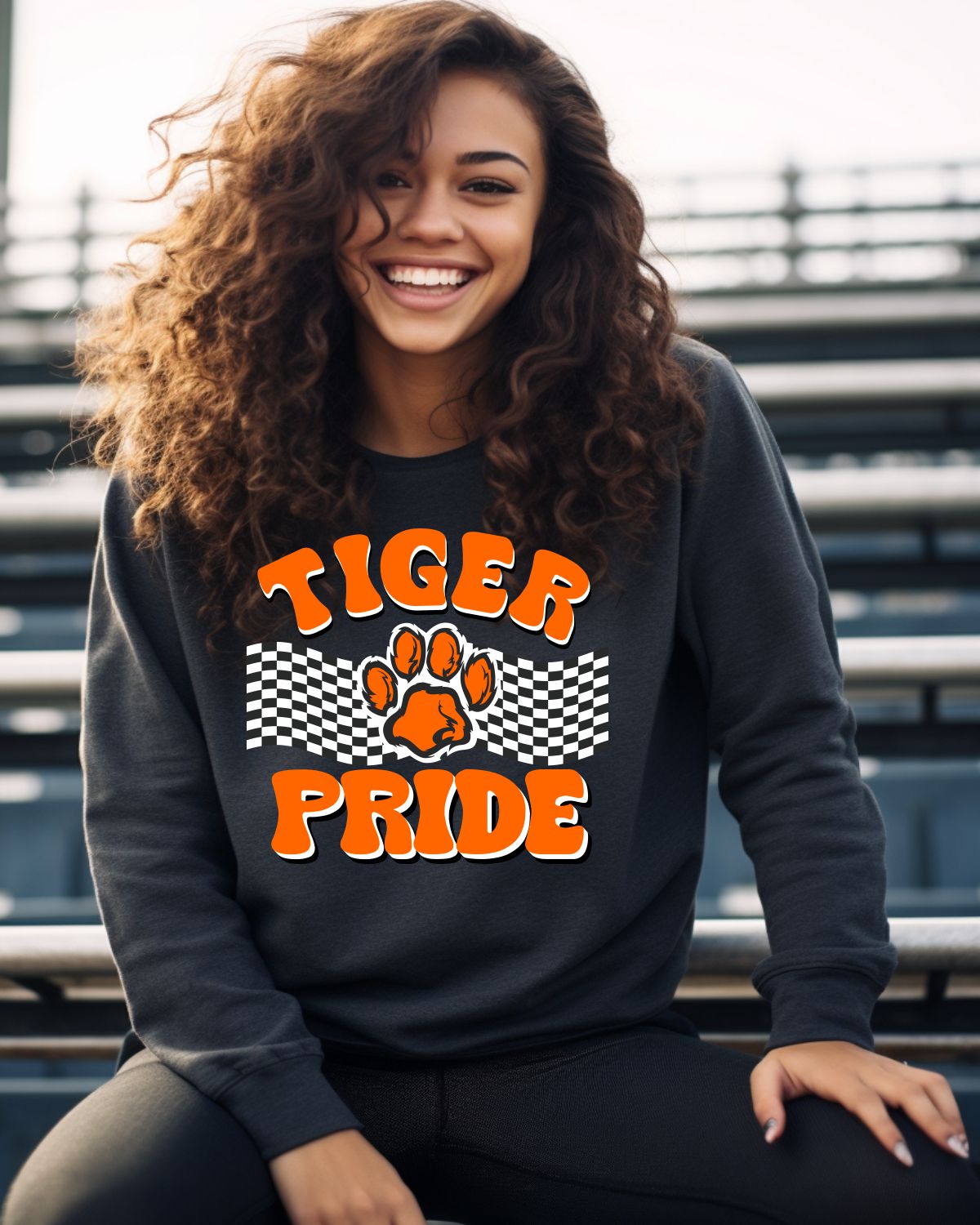 Tiger Pride Checkered Banner DTF Transfer