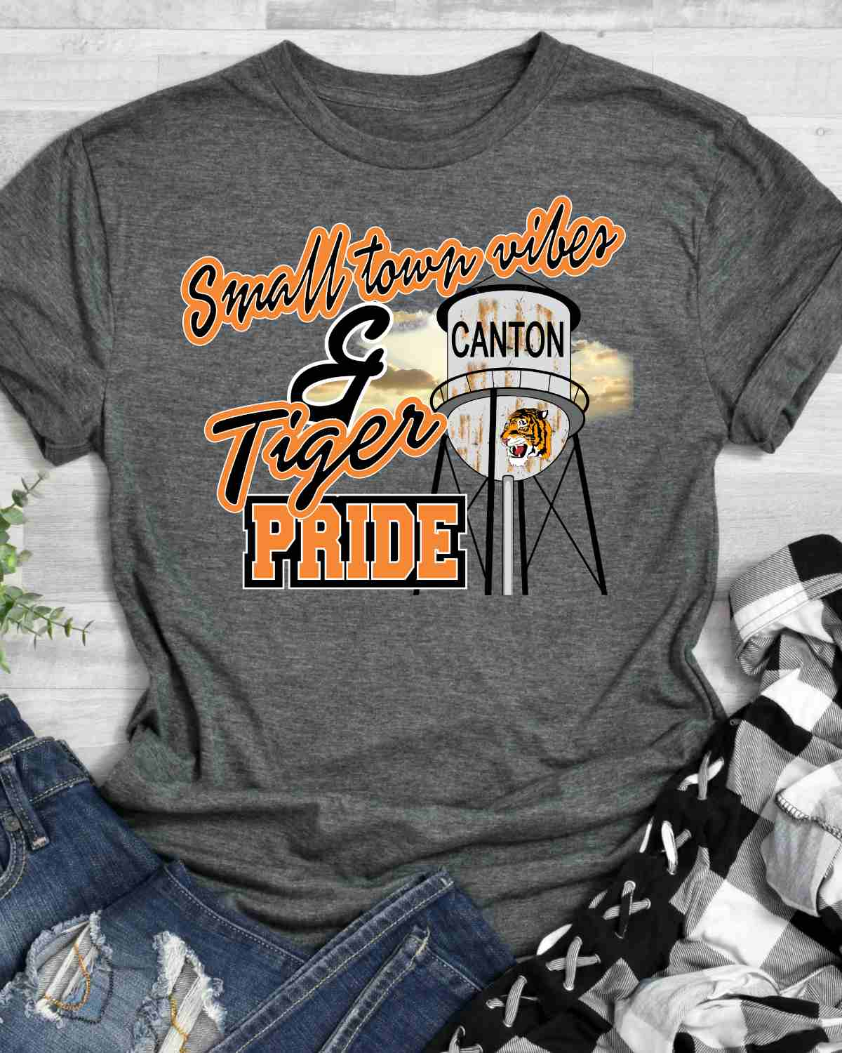 Small Town Vibes & Canton Tiger Pride DTF Transfer