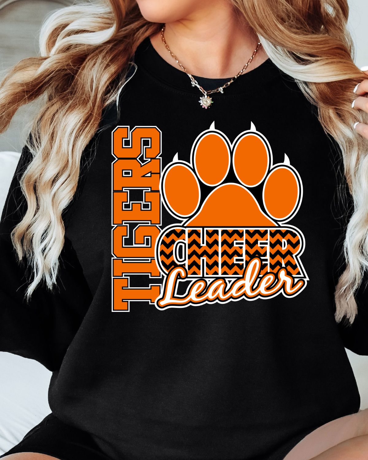 Tigers Cheerleader Paw Chevron DTF Transfer