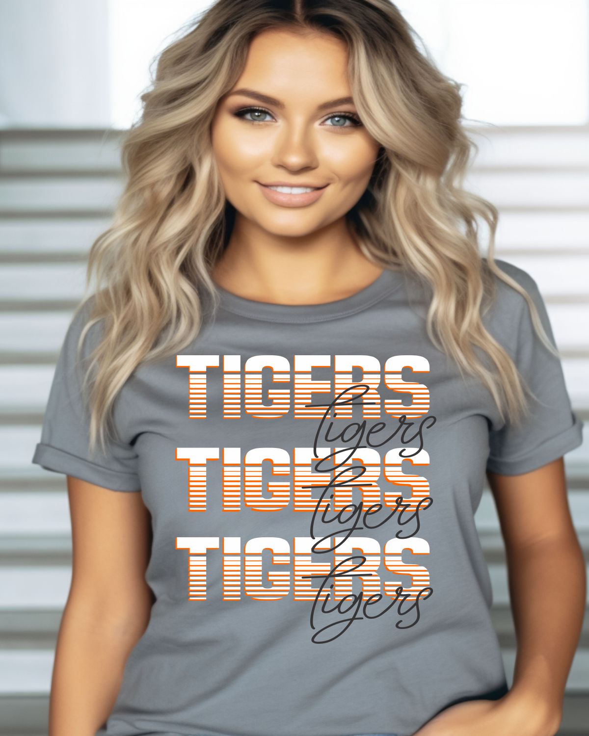 Tigers Sliced Letter Repeating DTF Transfer