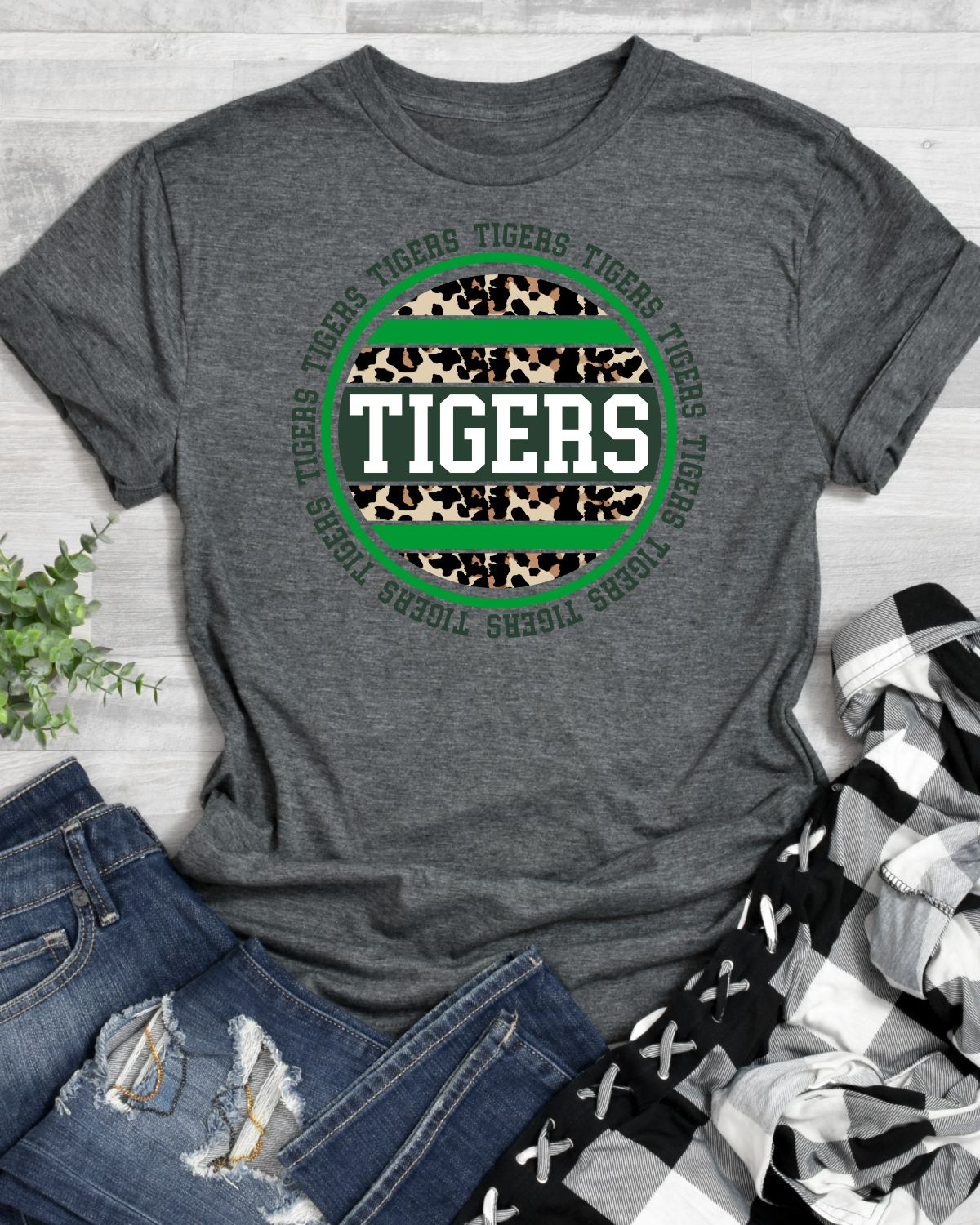 Tigers Leopard Circle DTF Transfer