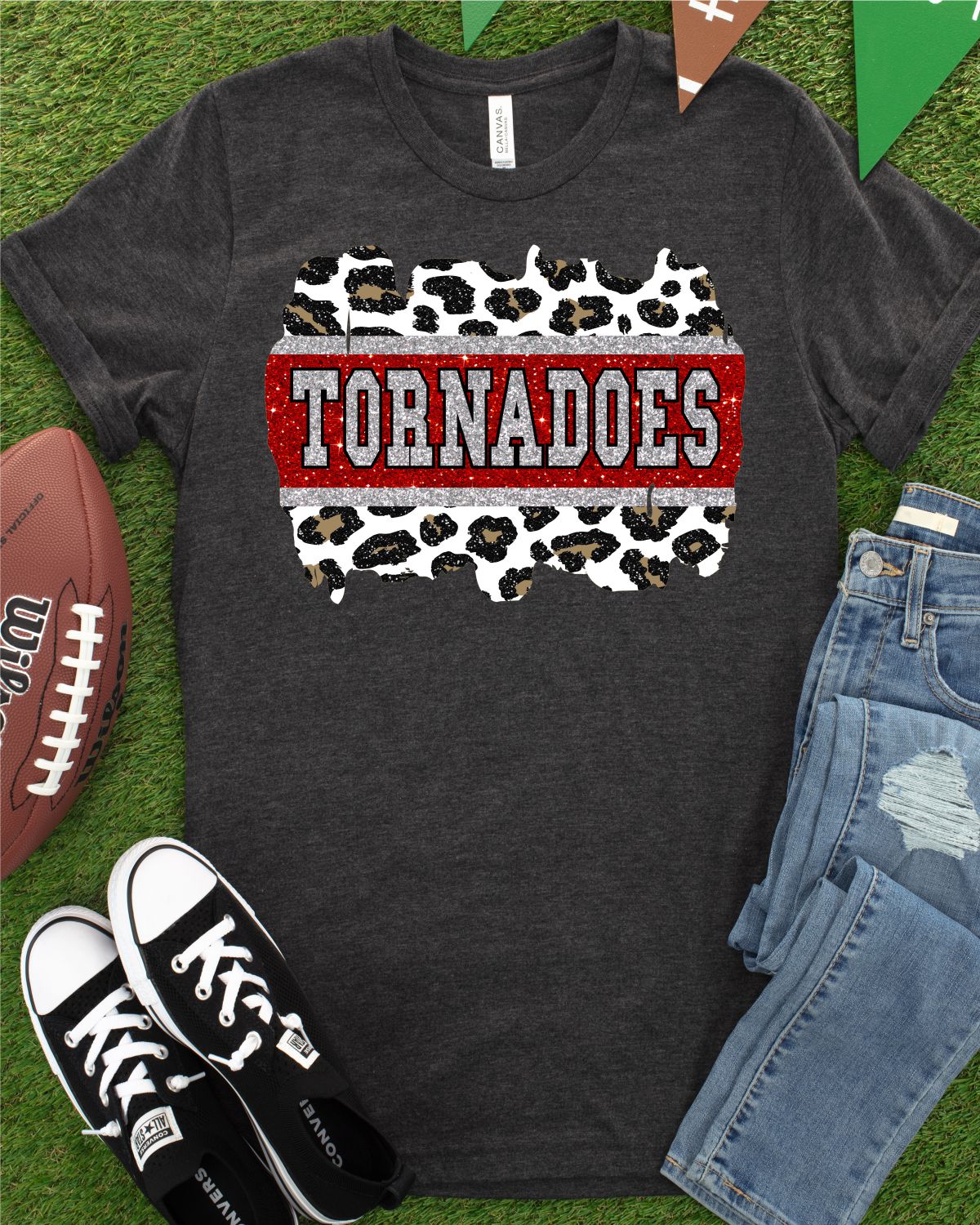 Tornadoes Leopard Glitter Swash DTF Transfer