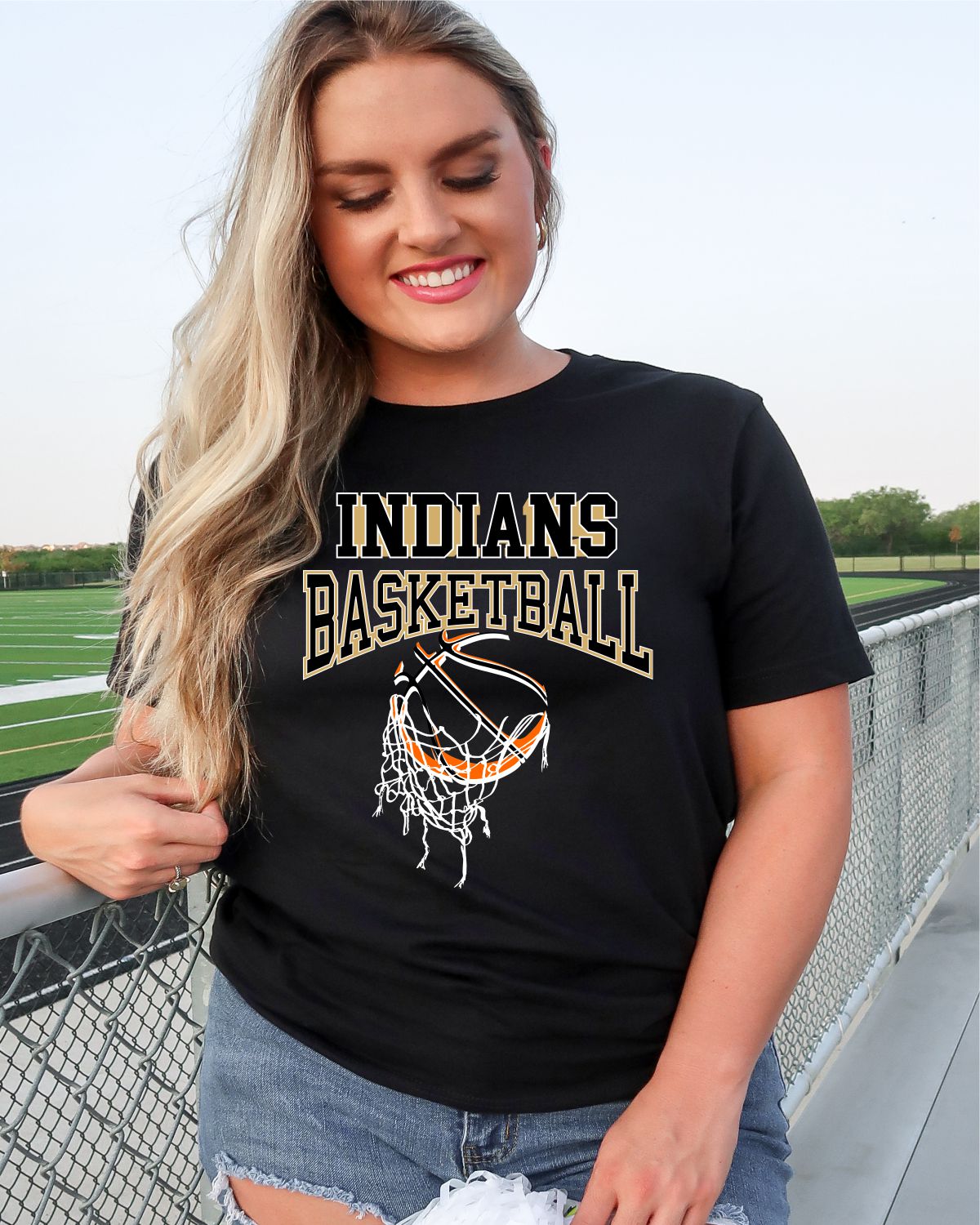 Indians Basketball Hanging Net DTF Transfer