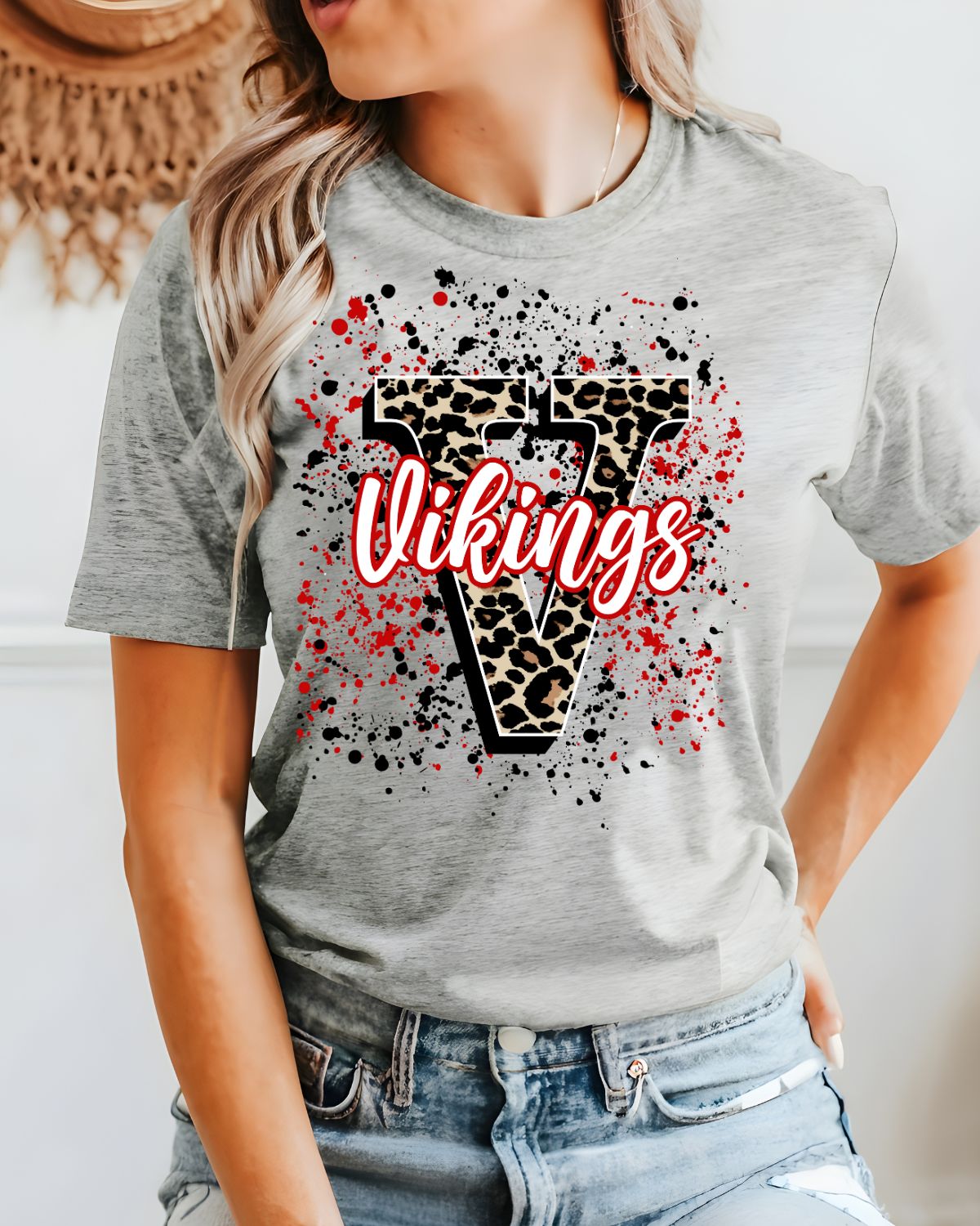 Vikings Letter Splatter DTF Transfer