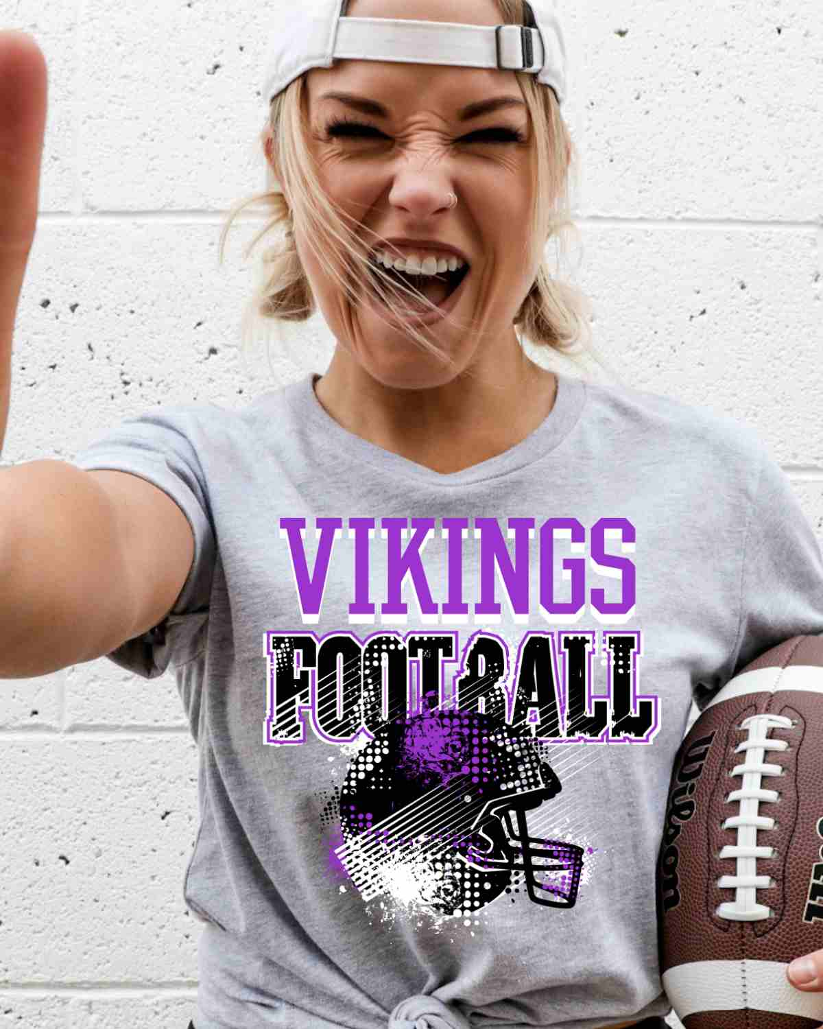 Vikings Football Grunge Helmet DTF Transfer