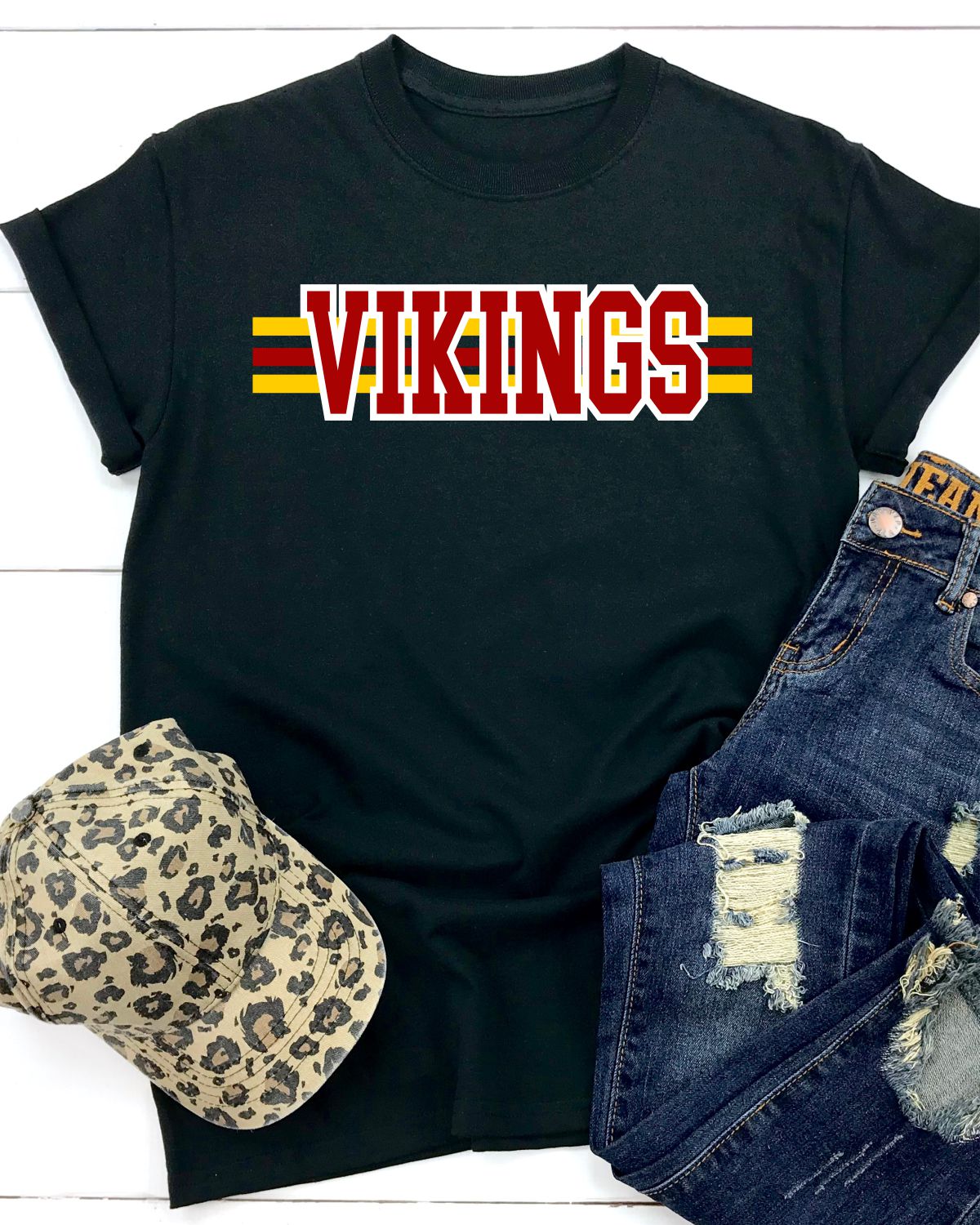 Vikings Word Three Lines DTF Transfer